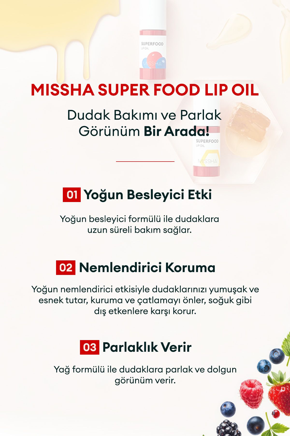 Missha-Moisturizing and Nourishing Lips Forest Fruit Lip Care Oil Super Food Lip Oil Berry 2