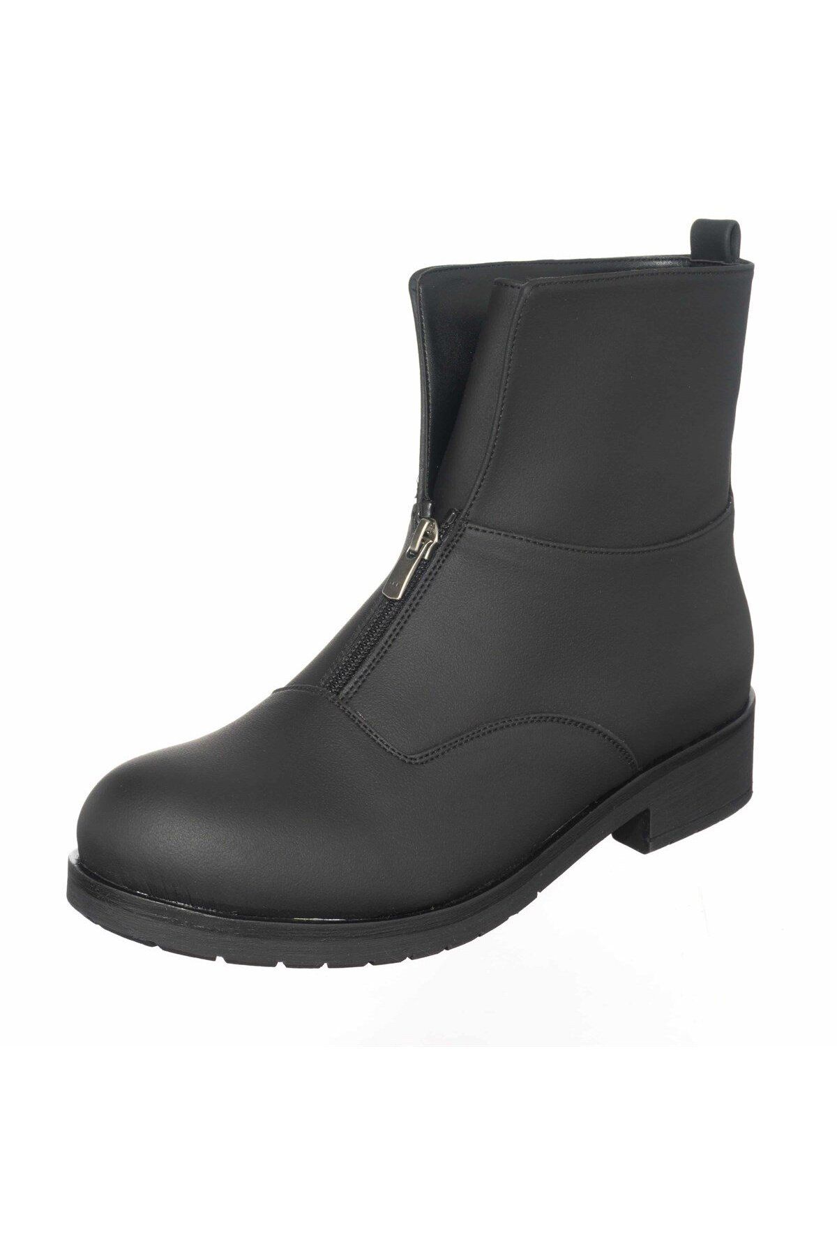 İriadam-41-42-43-44 Number Number K902 Black Print Large Size Women's Boots 1