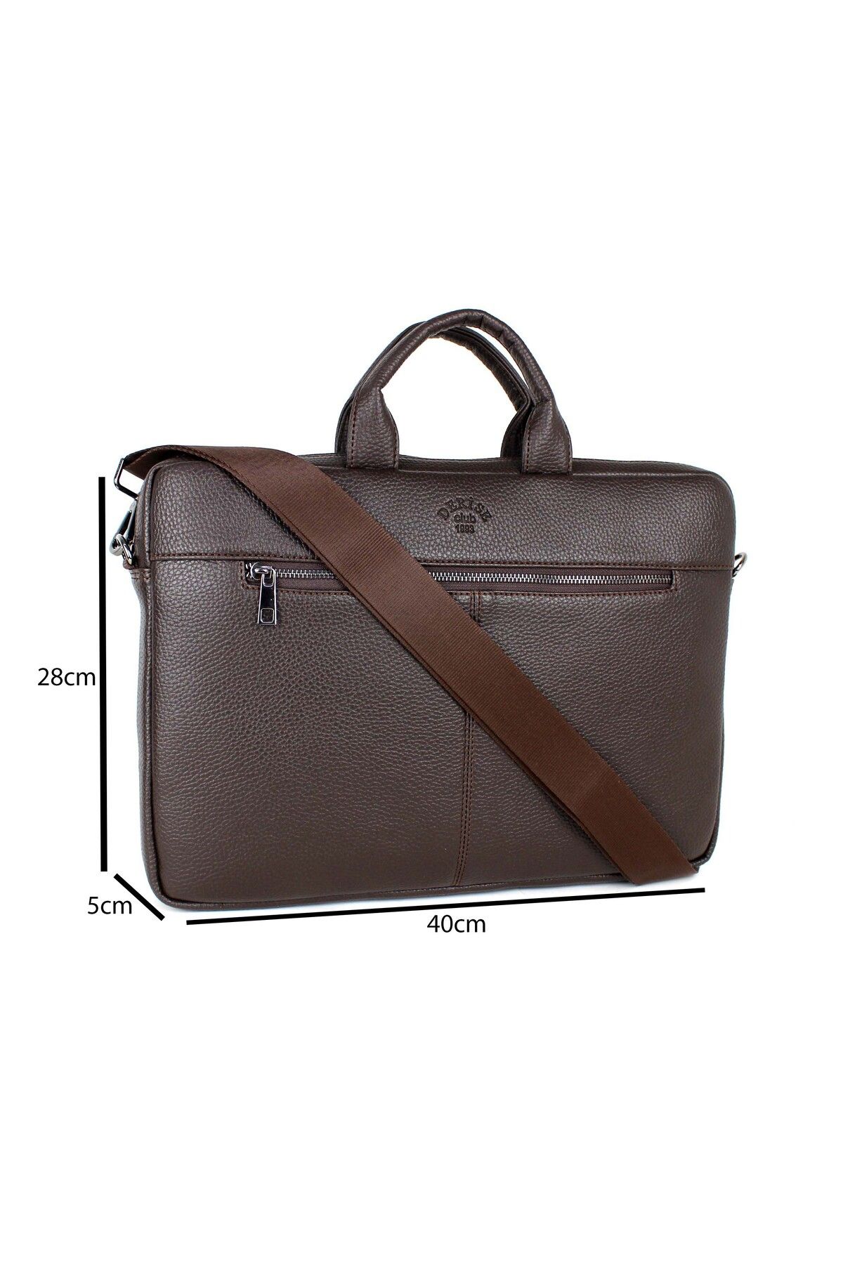 deri,se club-Brown Unisex File Tablet Computer Bag 15.6 Inch Laptop And Briefcase With Shoulder Strap 2