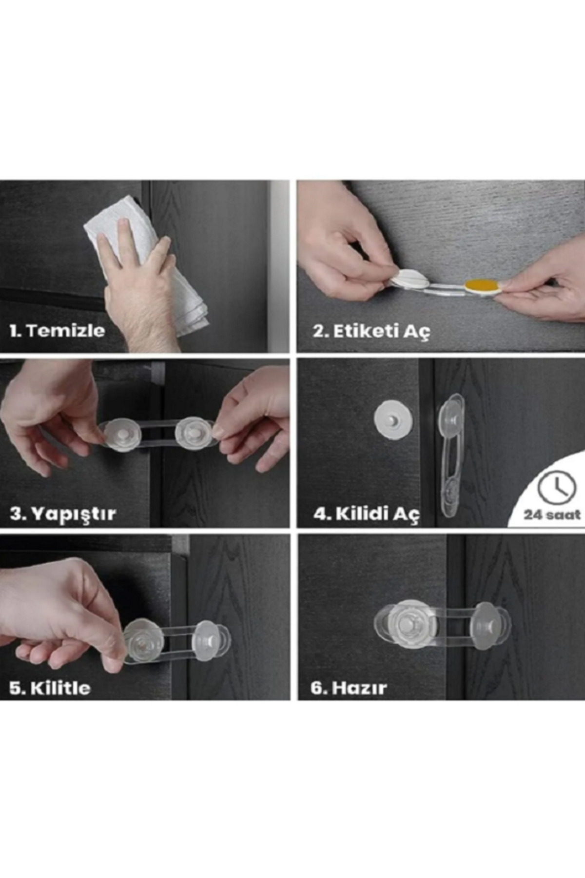 HappiestBaby 2 Adet Mini Çok Amaçlı Dolap Kapak Çekmece Mobilya Kilidi fotoğrafı 4 (önizleme)