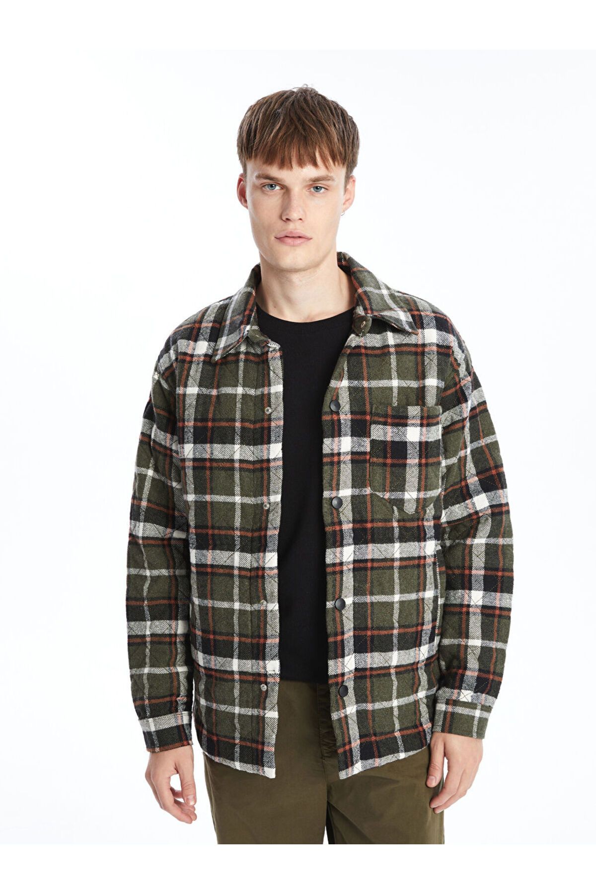 LC Waikiki Regular Fit Uzun Kollu Ekose Erkek Gömlek Ceket