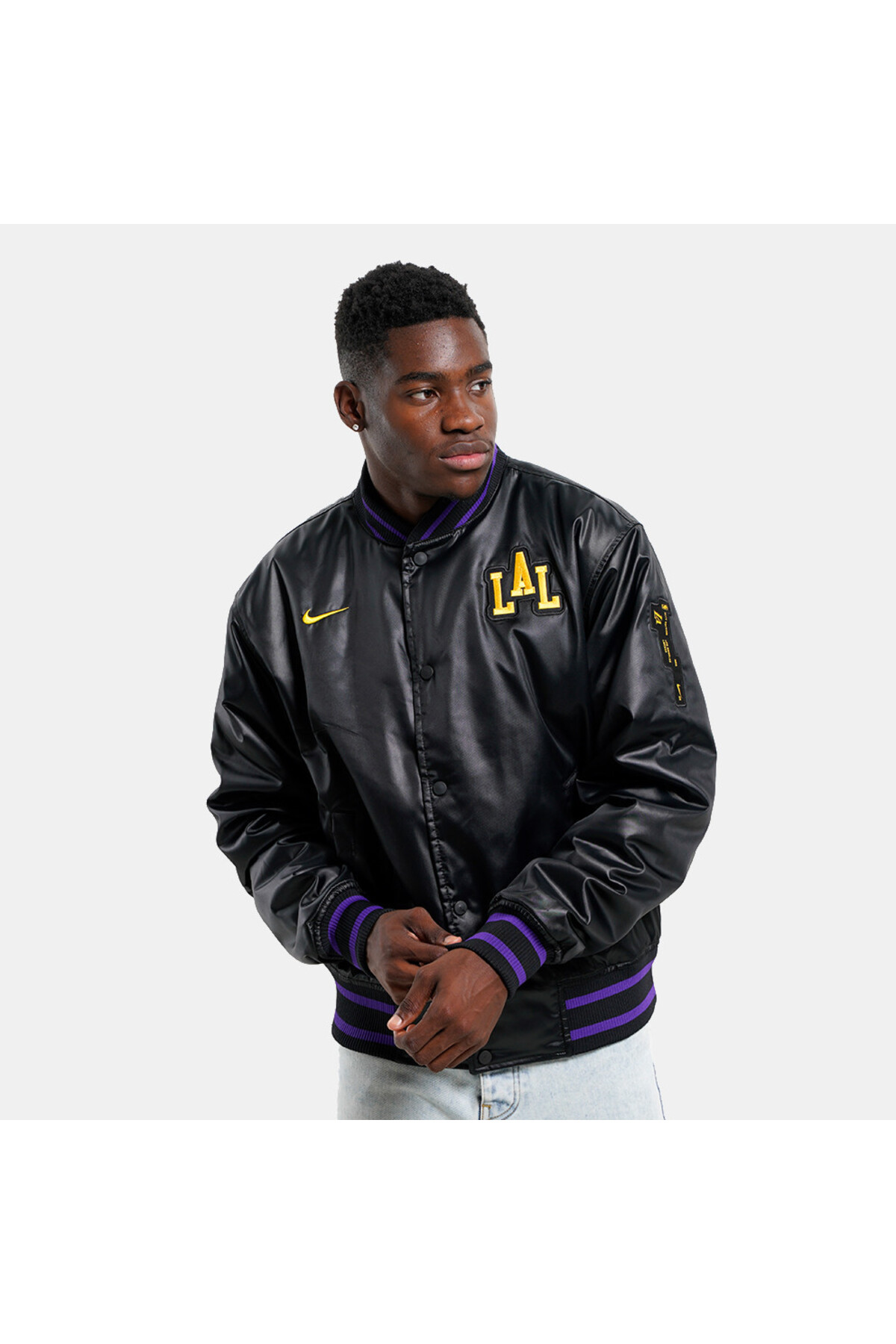 nike lakers varsity jacket