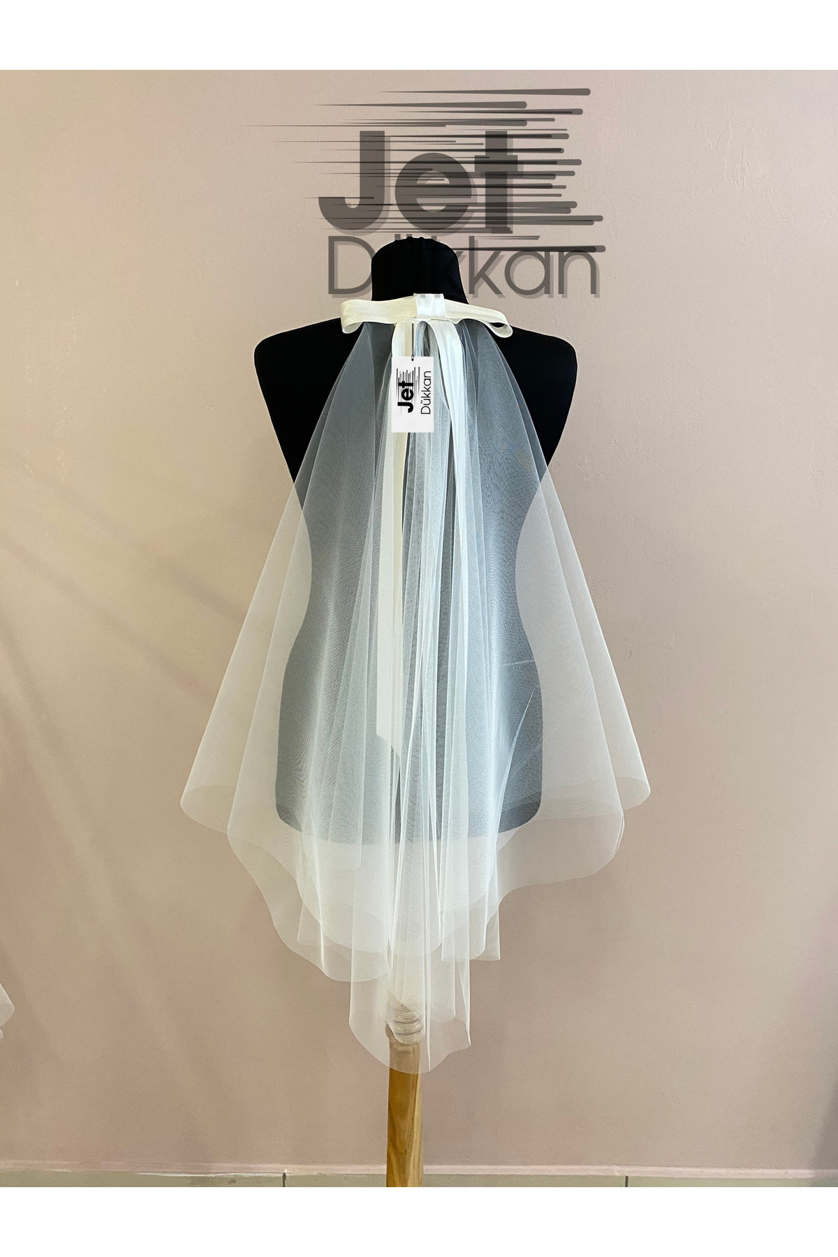 Saten Fiyonk Duvak - Gelin Gelinlik Için, Nikah, Duvağı,tül, Kırık Beyaz