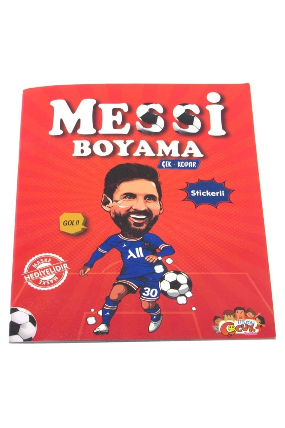 SYNOPE Çocuk Messi Çıkartmalı Maskeli Boyama Kitabı