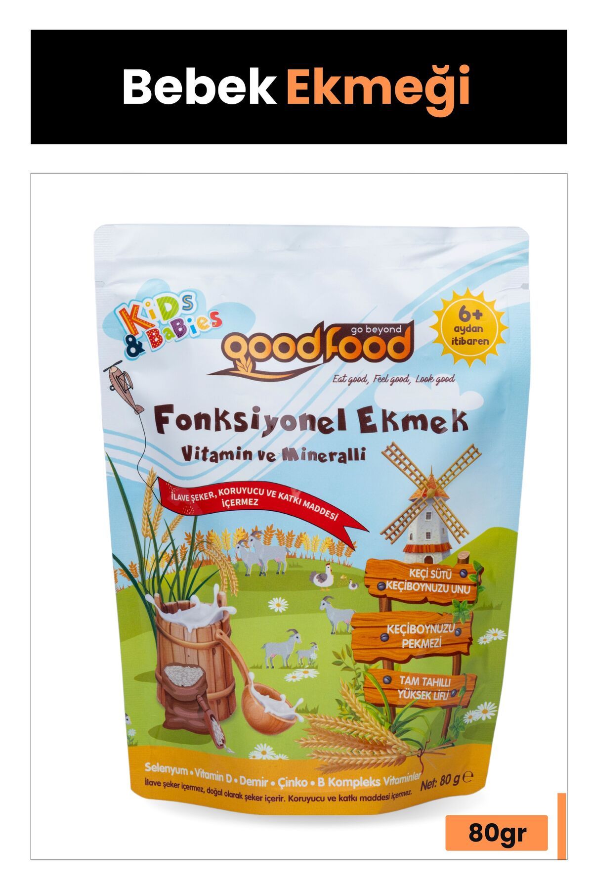 Good Food Fonksiyonel Bebek Ekmeği 80 gr