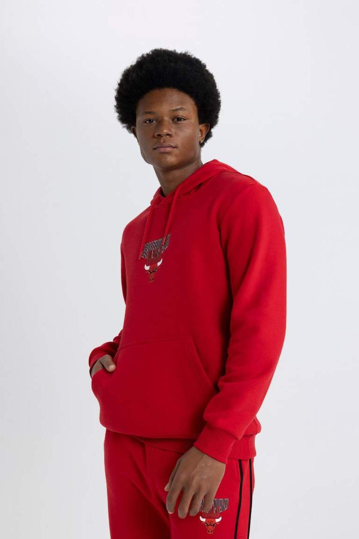 DeFacto-Defactofit - Nba Chicago Bulls Pocket Hooded Sweatshirt 6