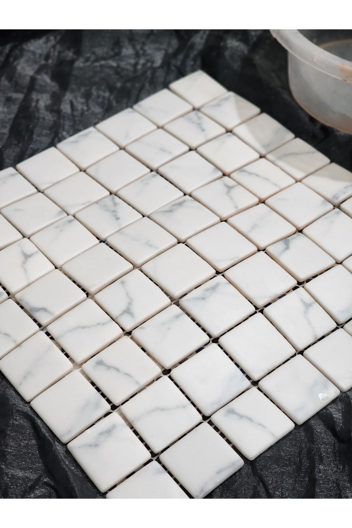 Atölye Öğretmenim Mermer Desenli Cam Mozaik Taşı (1ADET FİLE) 30*30 Cm