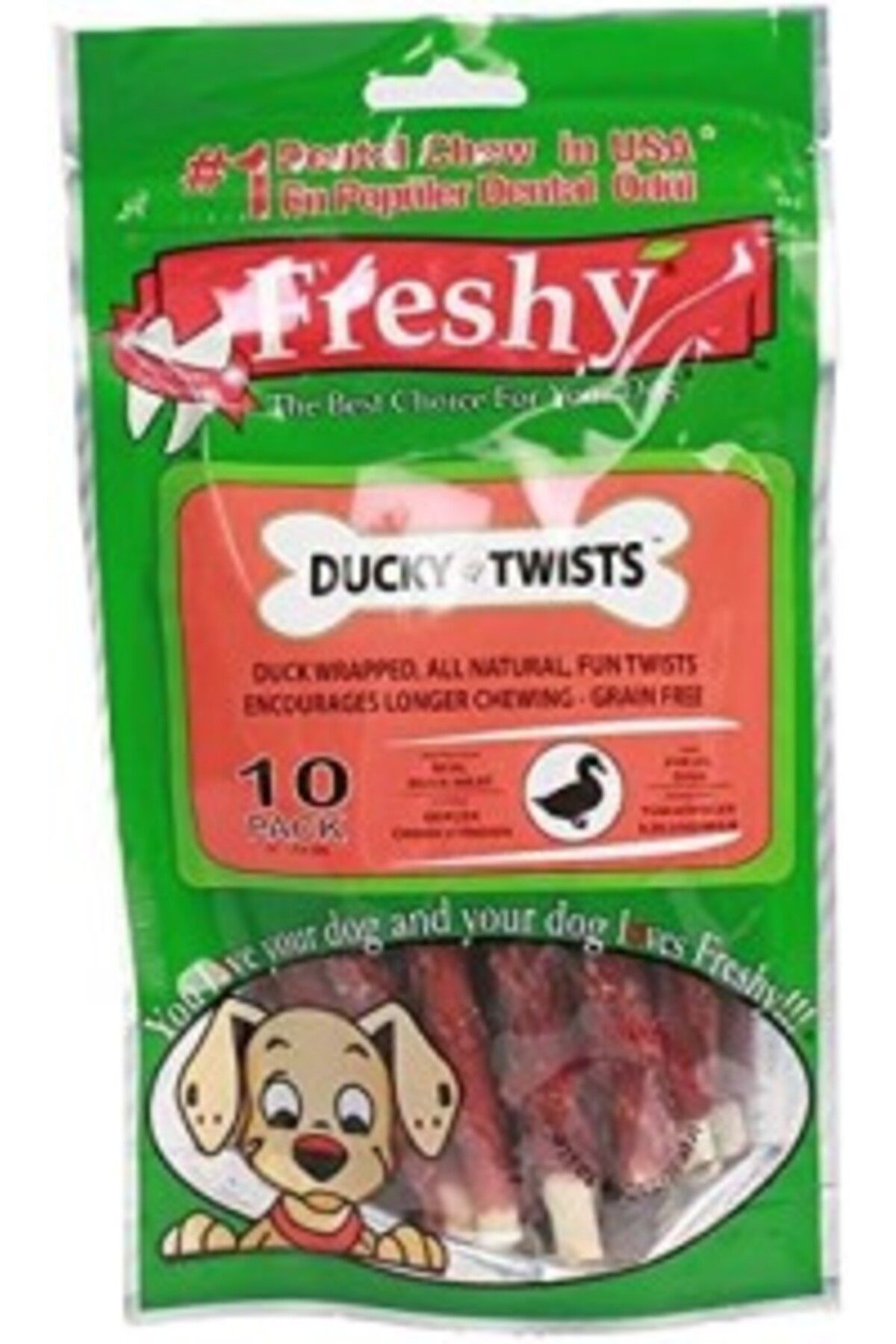 Orqinel Freshy Ördek Kaplı Sütlü Burgu Köpek Ödülü 90 Gr 10 Lu Renkli