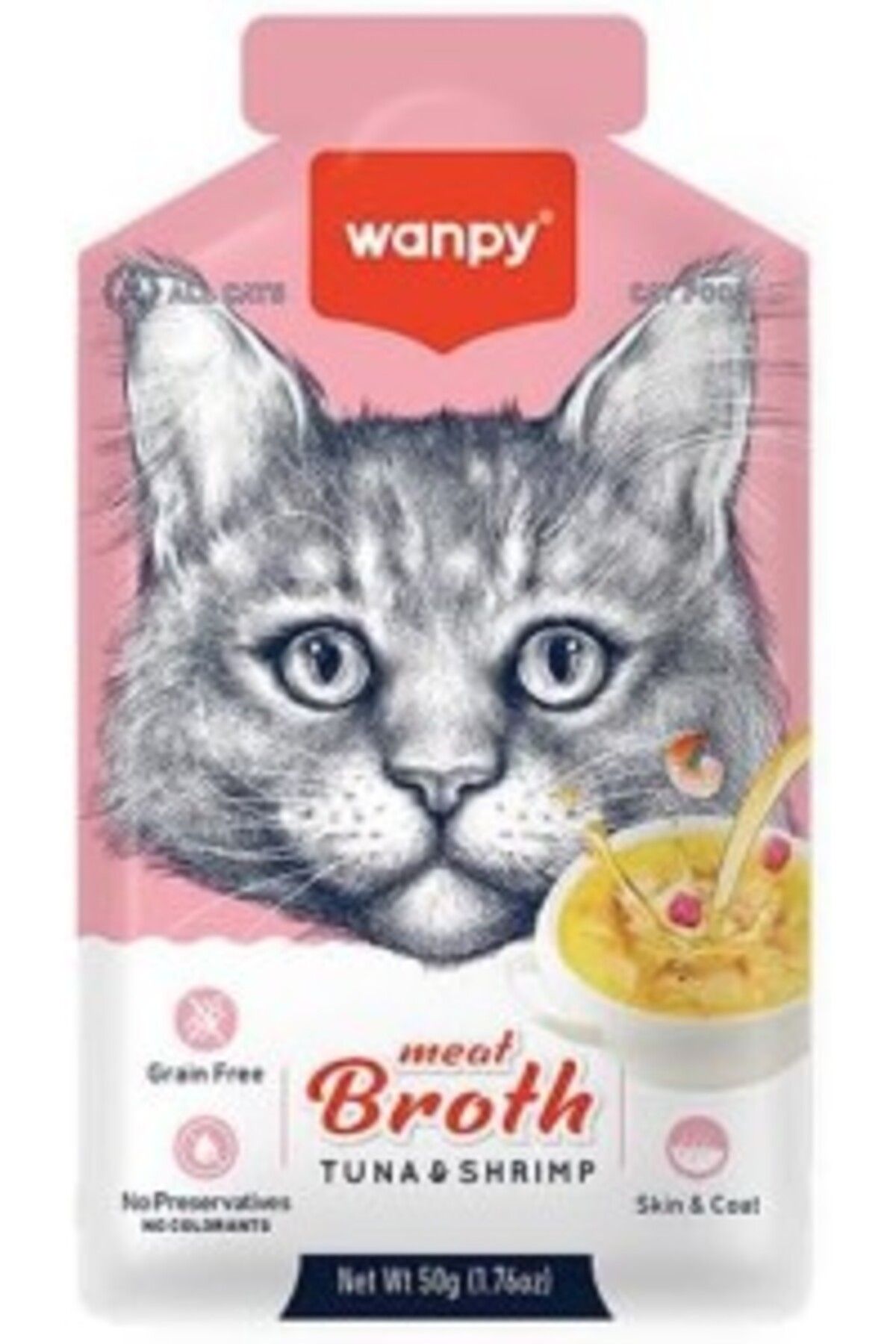 Orqinel Wanpy Kediler için Karidesli Ton Balığı Eti Çorbası 50g