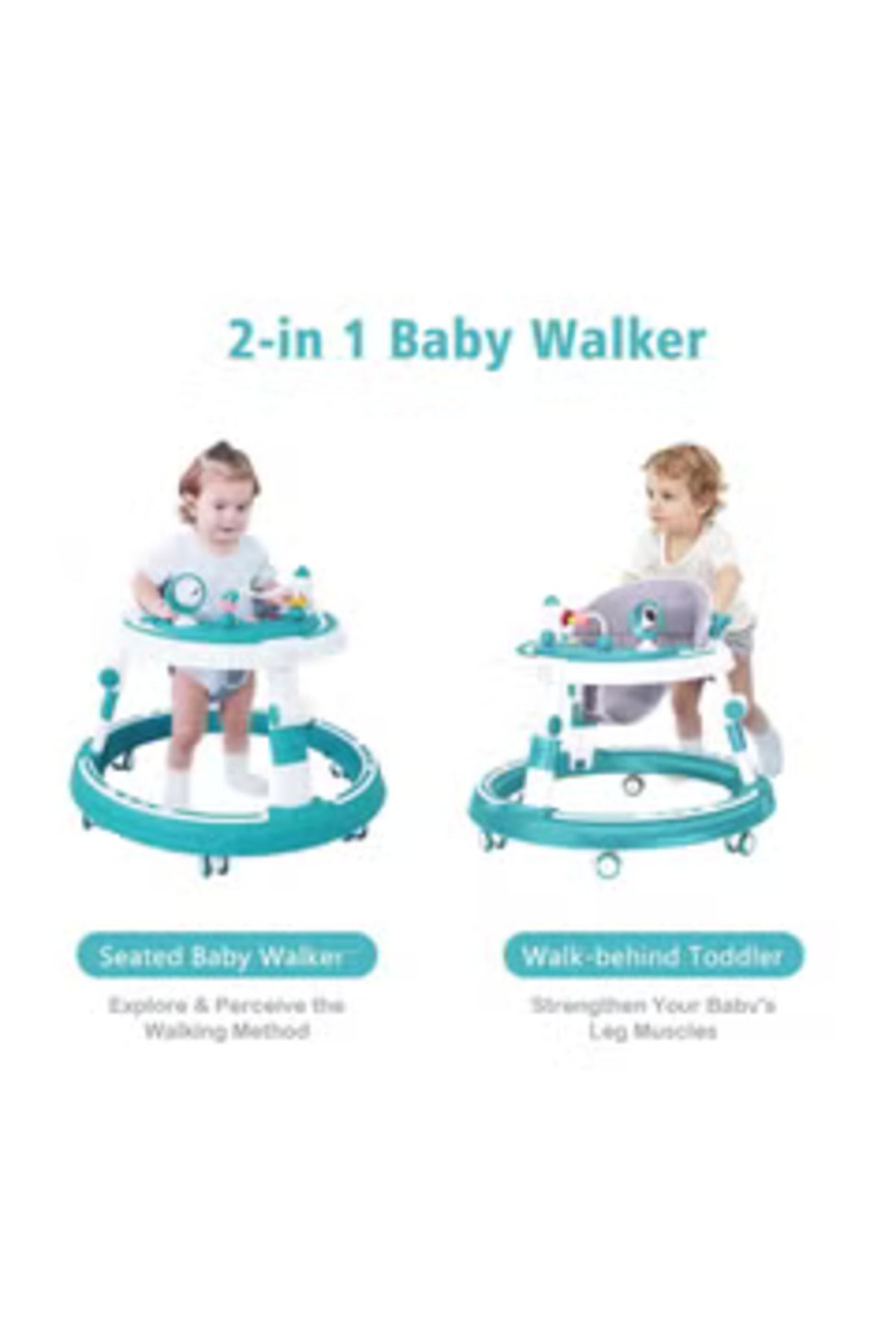 Arabest-3-in-1 Baby Walker, Infant Walker with Toys, Foldable Baby Walker for Infants (Blue) 8