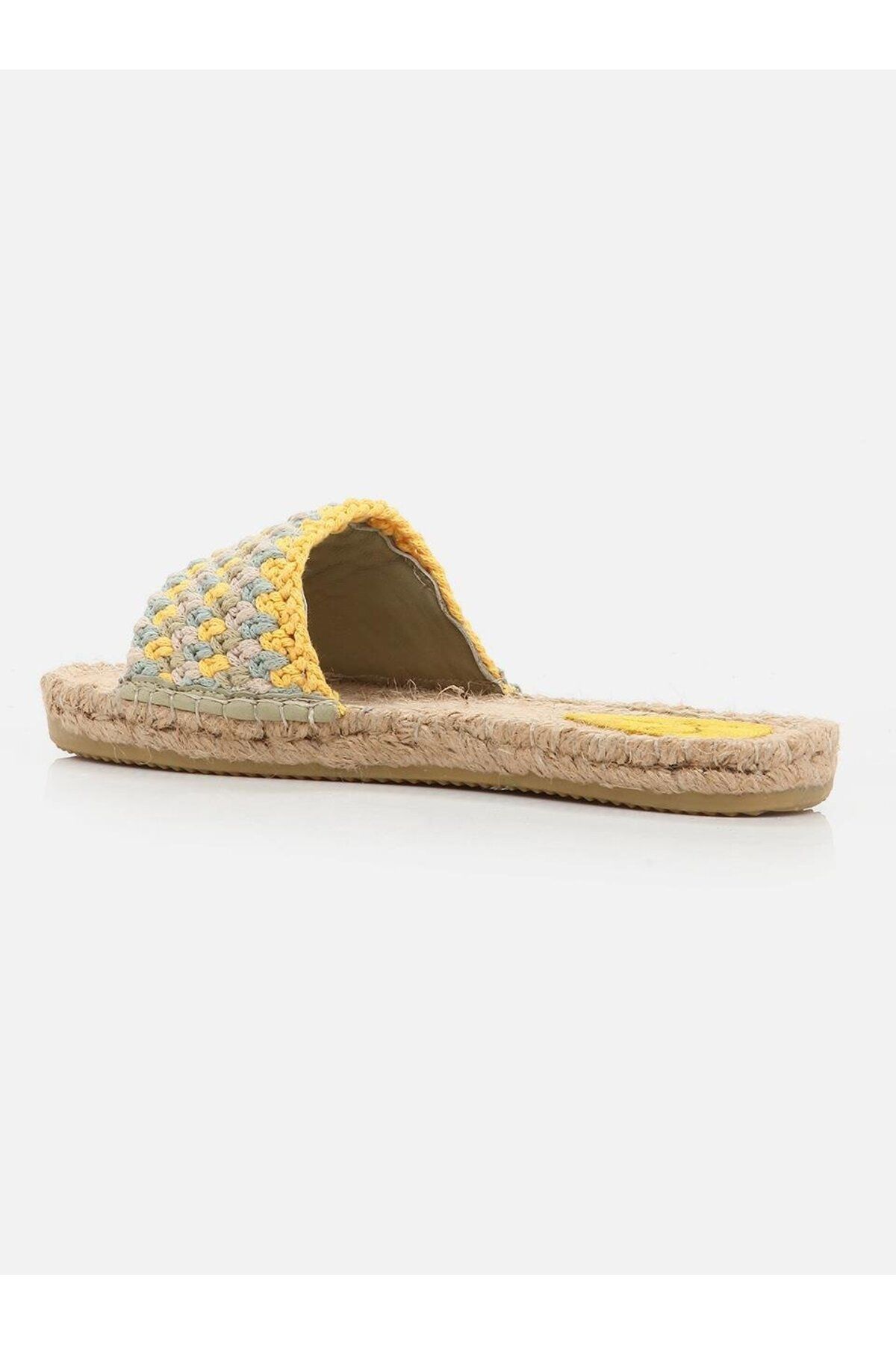 دمپایی زرد زنانه JADE BEJ بافندگی اسپادریل Su Espadril
