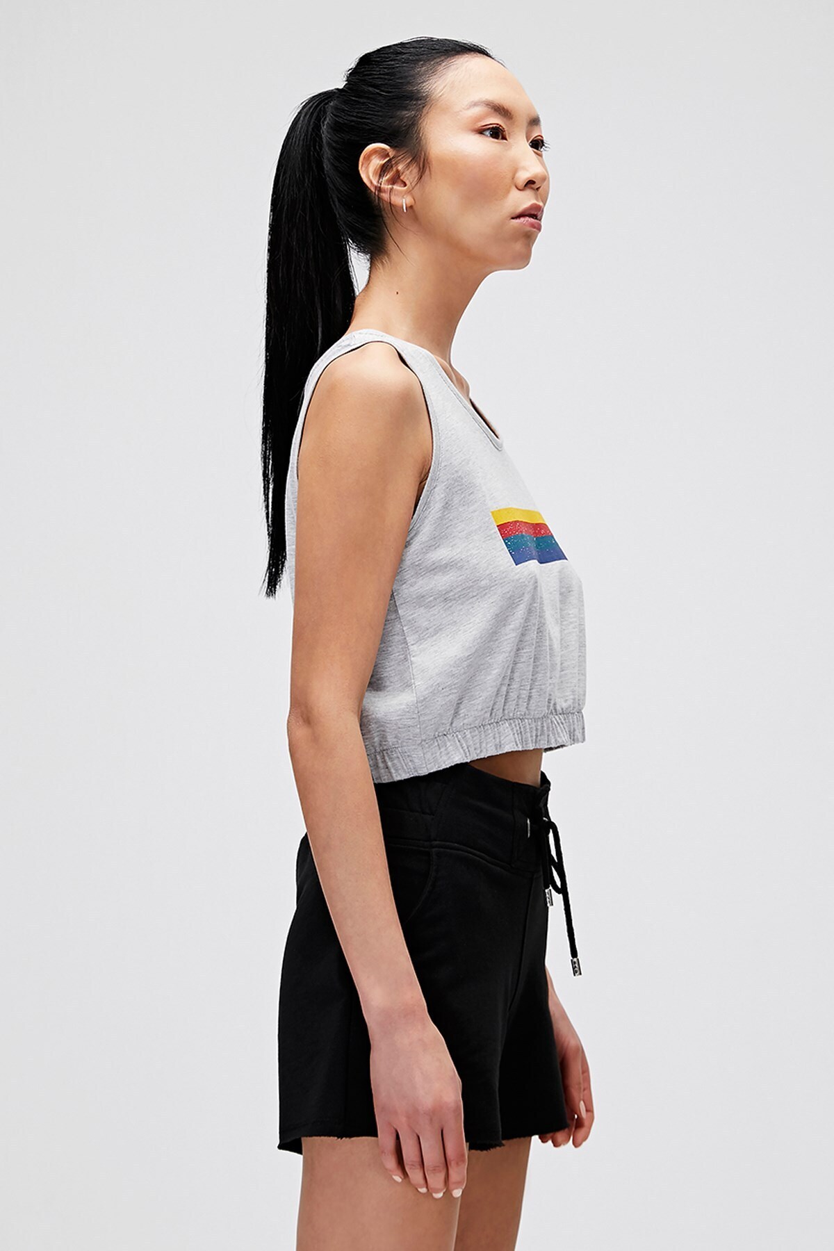 Bad Bear-Rainbow Women's Crop Tank-Top -Grimelange 3