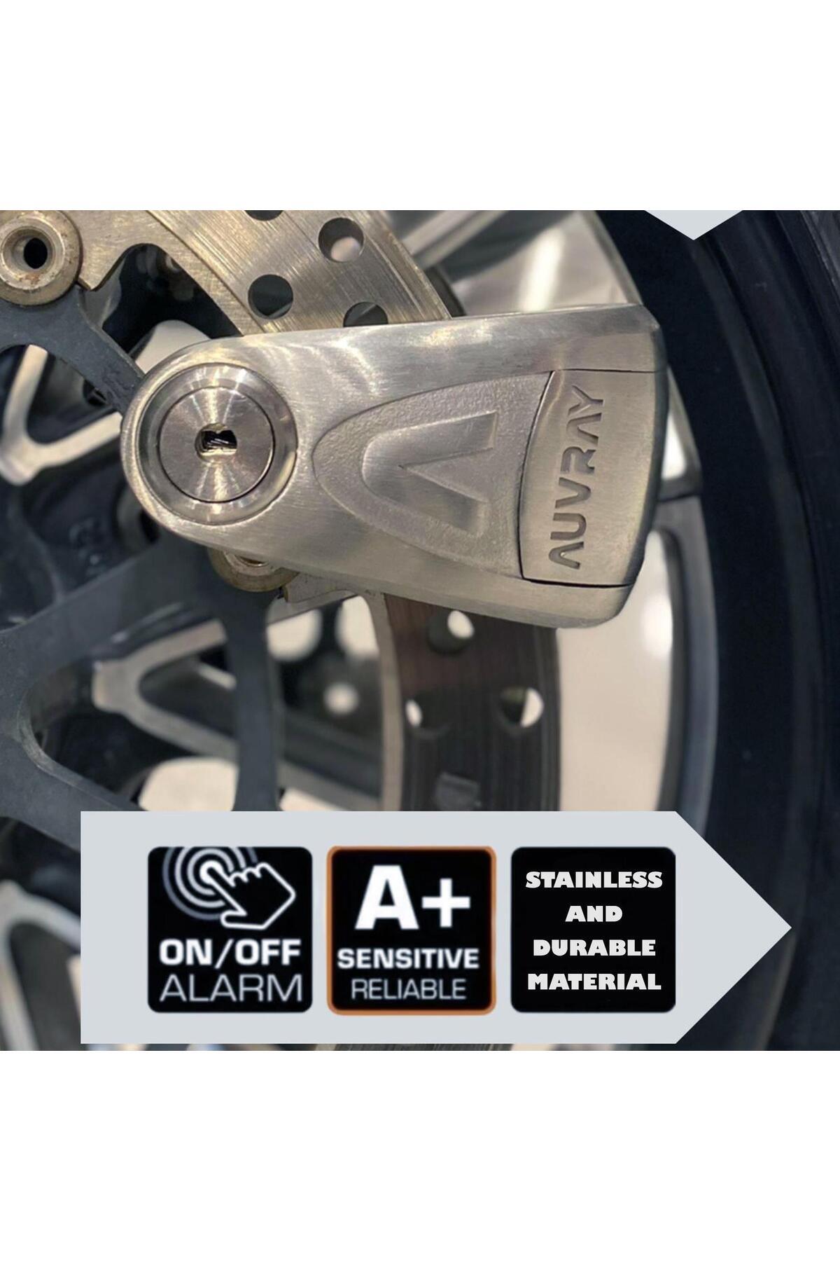 Genel Markalar 10mm Alarmlı 120db Çelik Motosiklet Disk Kilidi