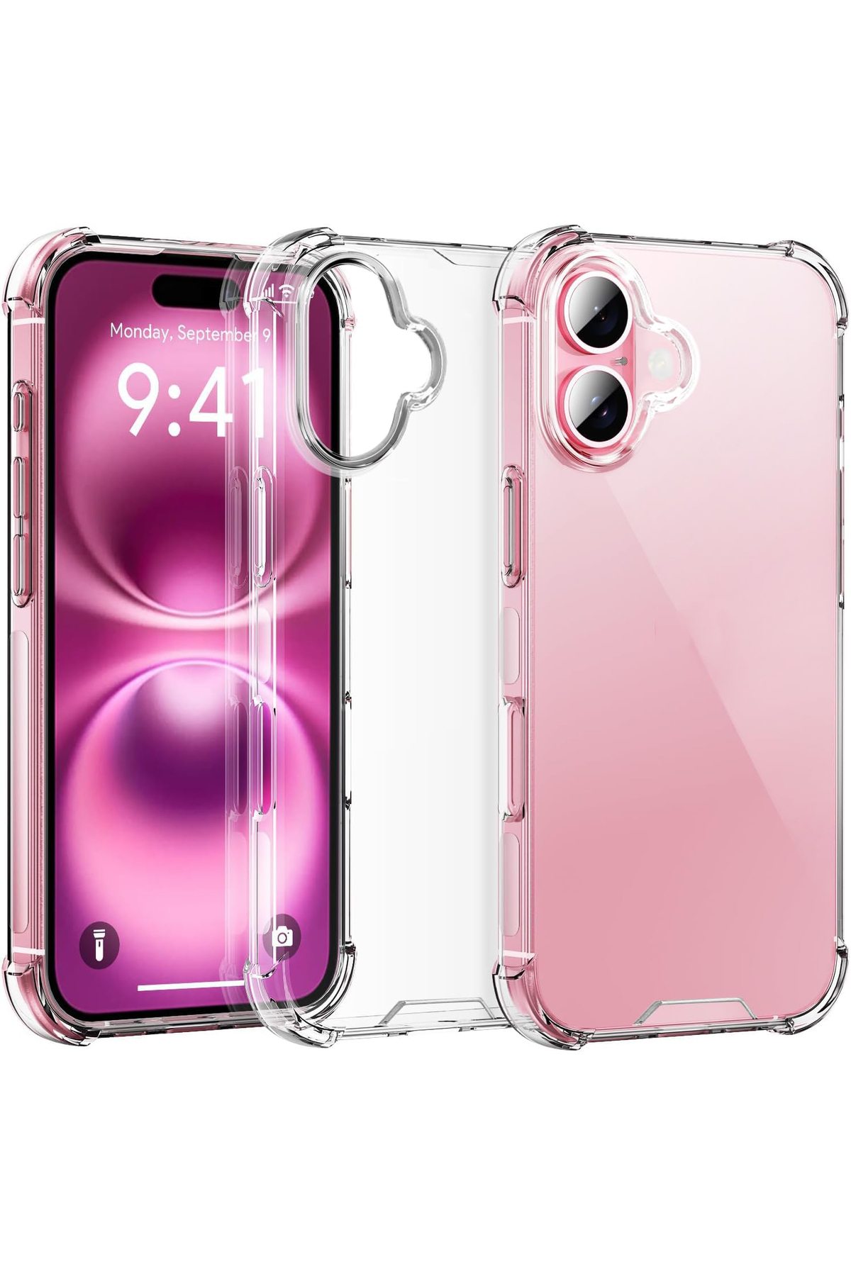 Apple iPhone 16 Plus Kapak Kamera Bölümü Açık Airbag Antishock Köşe Korumalı Şeffaf Silikon Kılıf