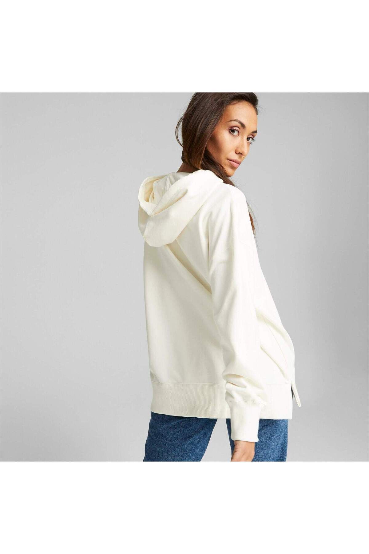 Puma-Hood Puma Swarovski Crystals Oversized Hoodie, White, Women 2