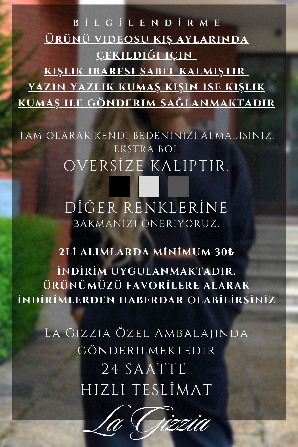 vladivosto  İki Iplik Yazlık Bol Kalıp Büyük Beden Gri Siyah Kadın Yüksek Bel Baggy Oversize Eşofman Altı Jogger - Görsel 9