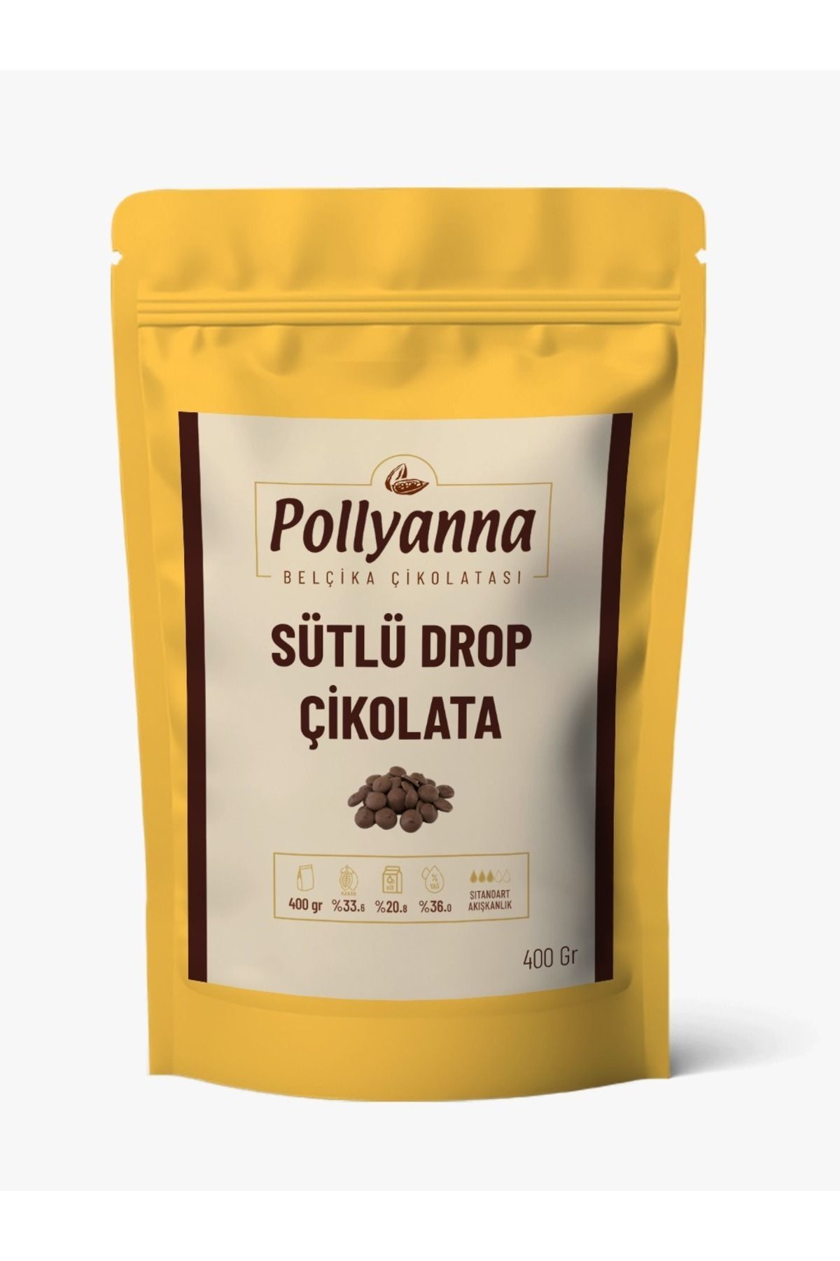 Pollyanna Sütlü Damla Belçika Çikolatası 400 gr