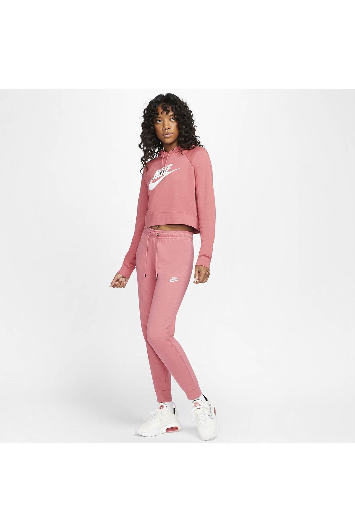 Nike-Κουκούλα Nike Essentials Fleece Crop, Ροζ, Γυναικεία 4