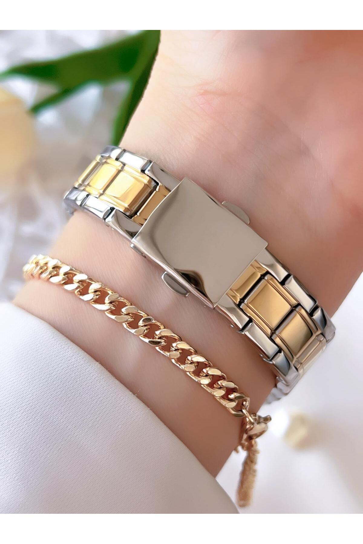 Ferrucci  Çelik Kordon 2 Yıl Garantili Yeni Sezon 30 Mt Suya Dayanıklı Kadın Kol Saati BFC.14215.05 - Görsel 4