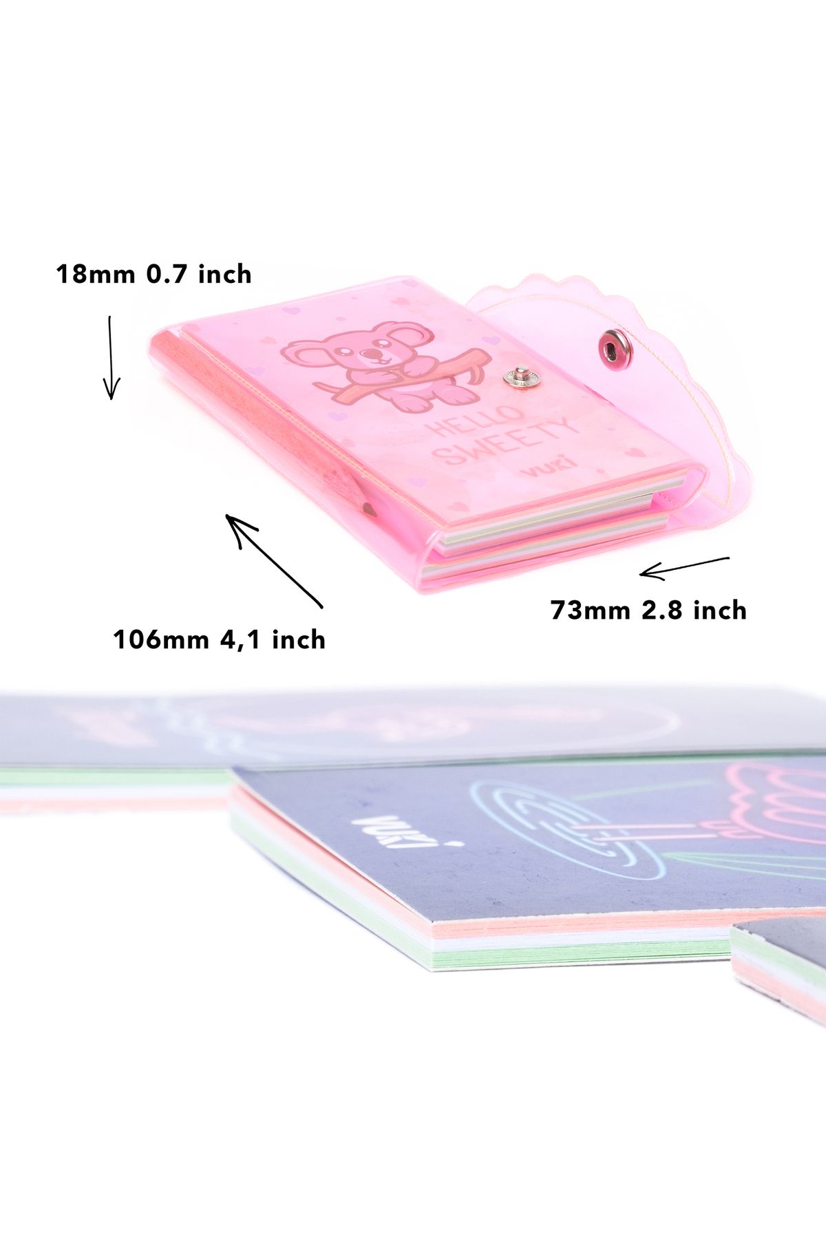 VUKİ-Mini 3 Compartment Notebook with Pen 6