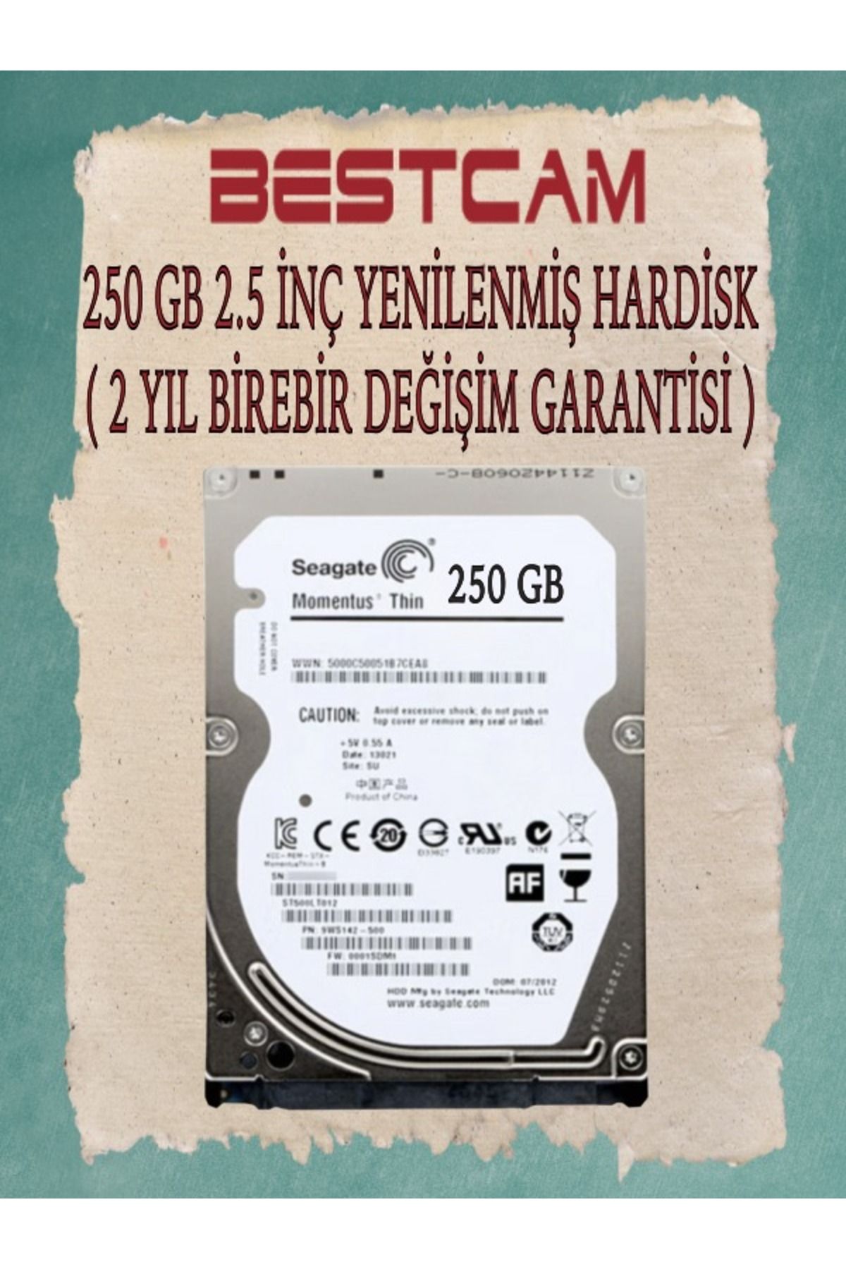 BESTCAM 250 GB 2.5 İNÇ Yenilenmiş Hard Disk 2 Yıl Birebir Değişim Garantisi