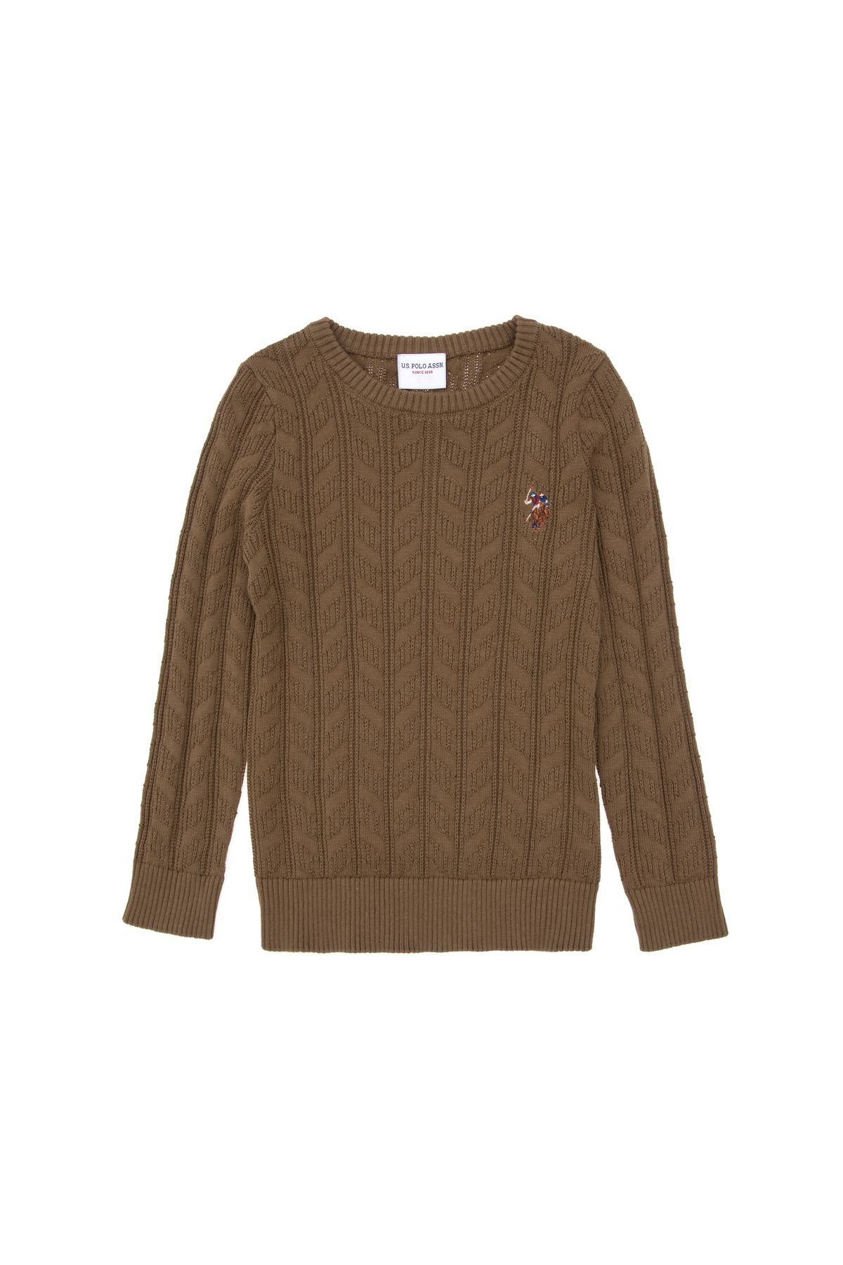 U.S. Polo Assn.-Boy's Khaki Basic Sweater 50288889 -Vr027 1