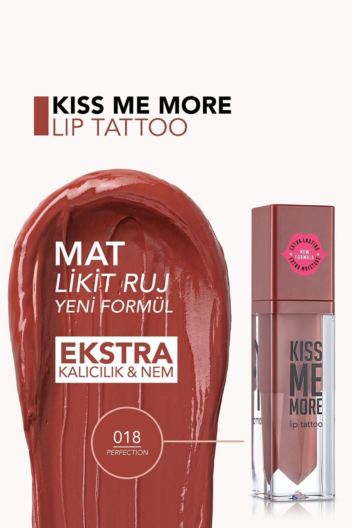 Flormar Uzun Süre Kalıcı Mat Ruj - Kiss Me More-018 Perfection-8682536040853-4