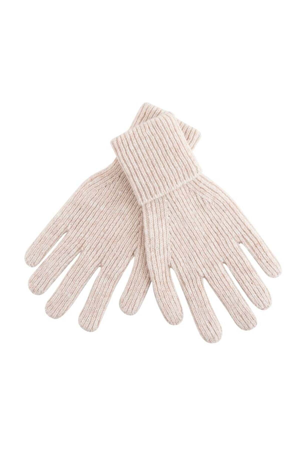 RİVUS-Wool Blended Knitwear Gloves - Beige 1