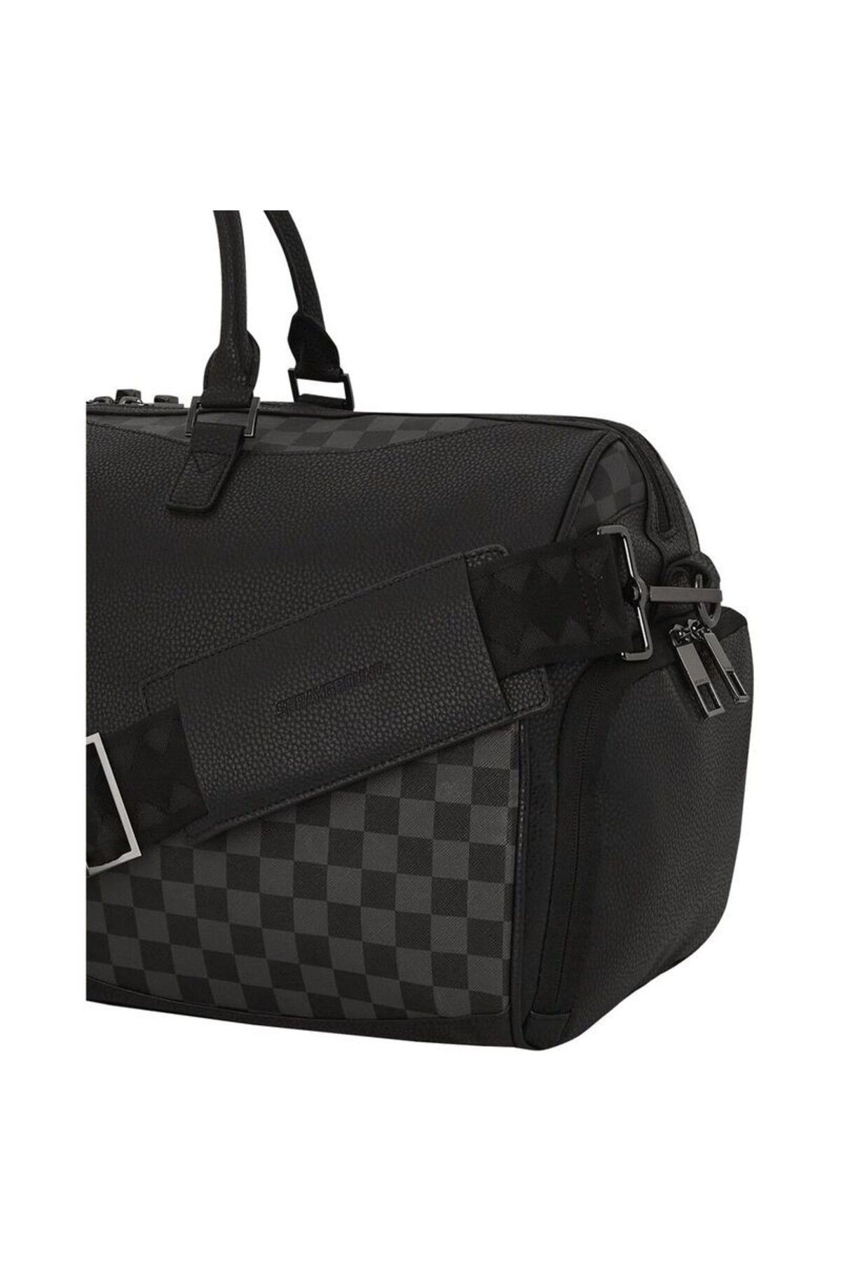 کیف ورزشی مشکی مردانه و زنانه مسافرتی زیپ فلزی جیب کفش تسمه های قابل تنظیم Sprayground