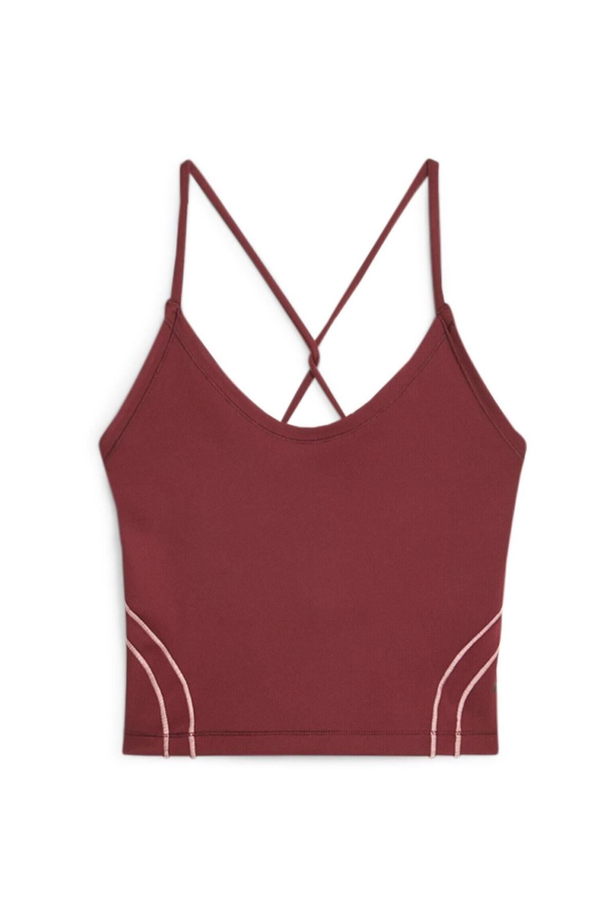 Puma-Σουτιέν Puma Studio Ultrabare Crop Top Dark Jasper, Red, Women 3