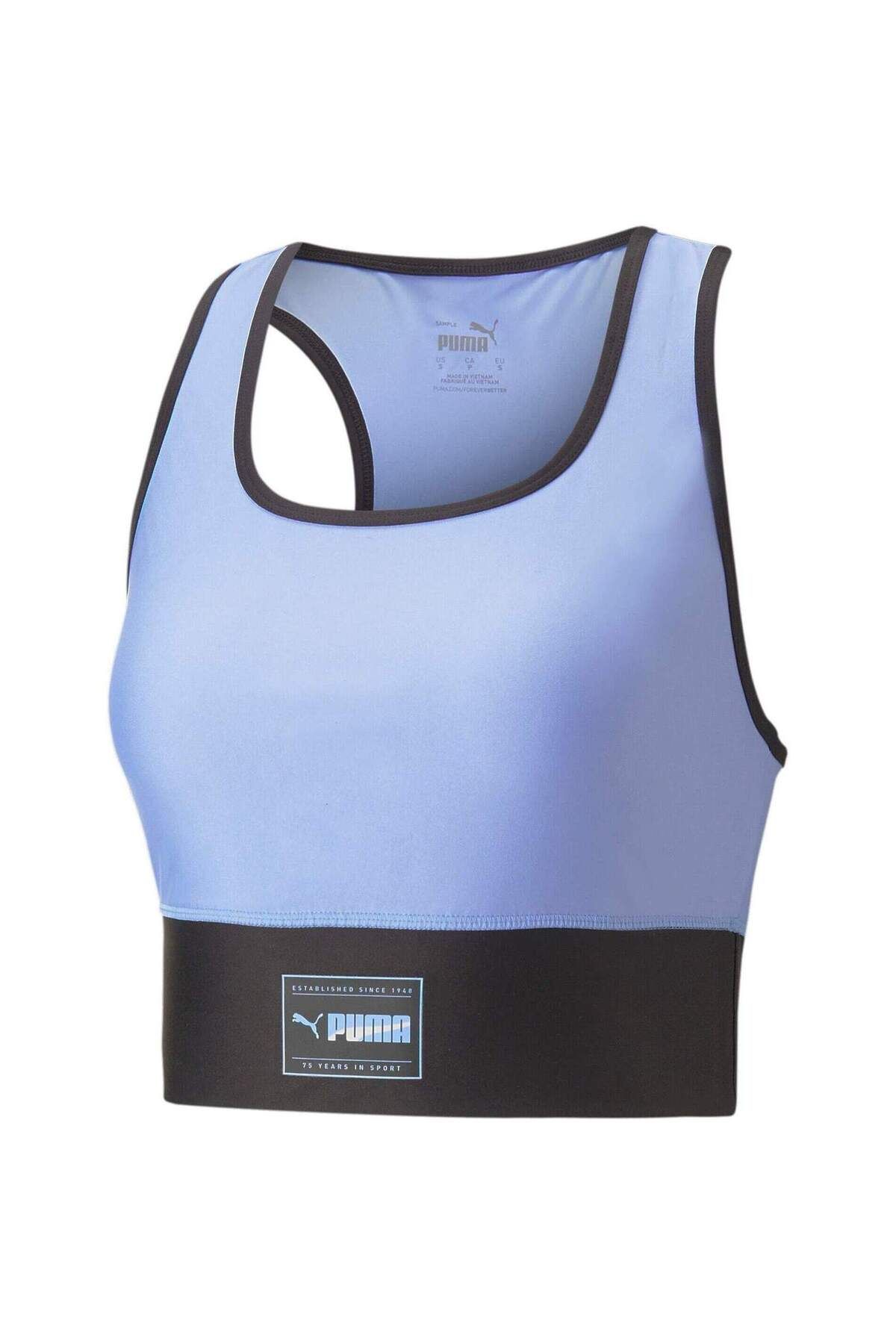 Puma-Bra Puma Fit Eversculpt Skimmer Top, Blue, Women 6