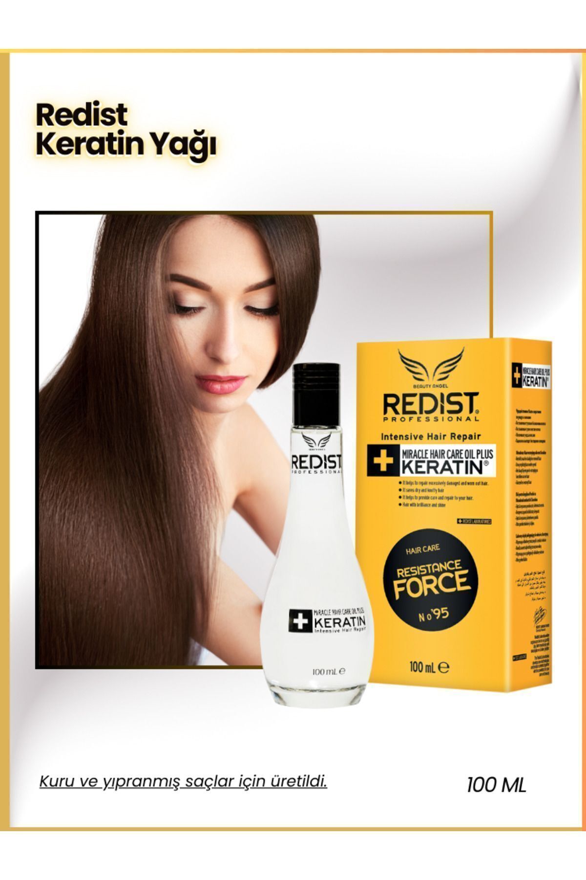 Redist Aşiri Yıpranmış Ve Yanmış Saçlar Için Anında Onarıcı Keratin Saç Bakim Yaği 100 ml-3