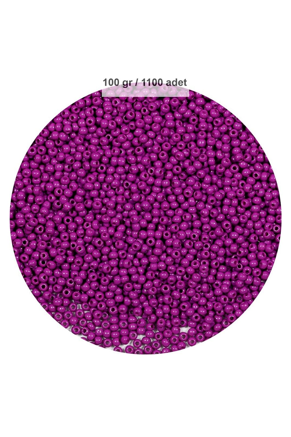 Easy Tedarik Fuşya Renk 4 mm Yaklaşık 1100 adet / 100 gram Cam Boncuk Oya Yazma Bileklik ve Kolye