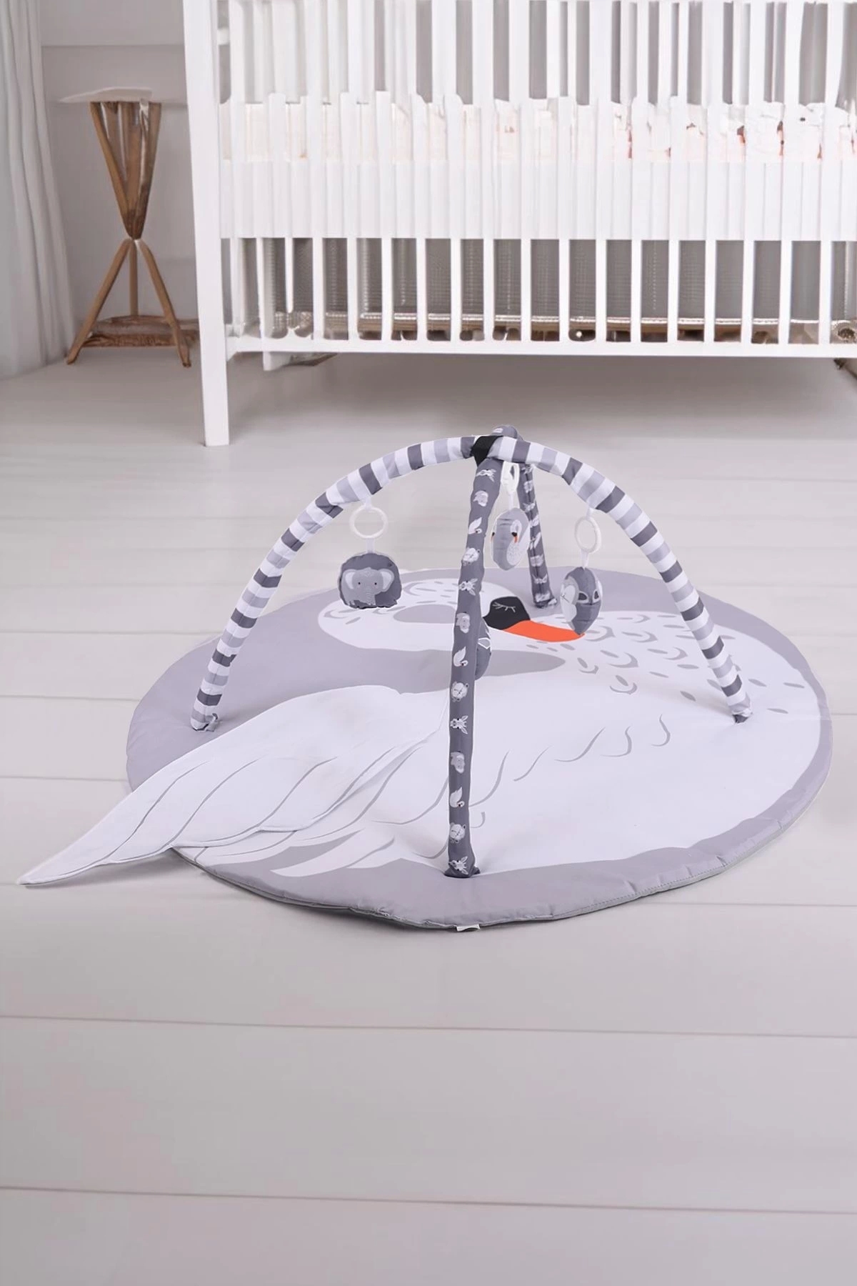 Babyjest 3D Touch Safari Animals Play Rug 115x115cm - Swan