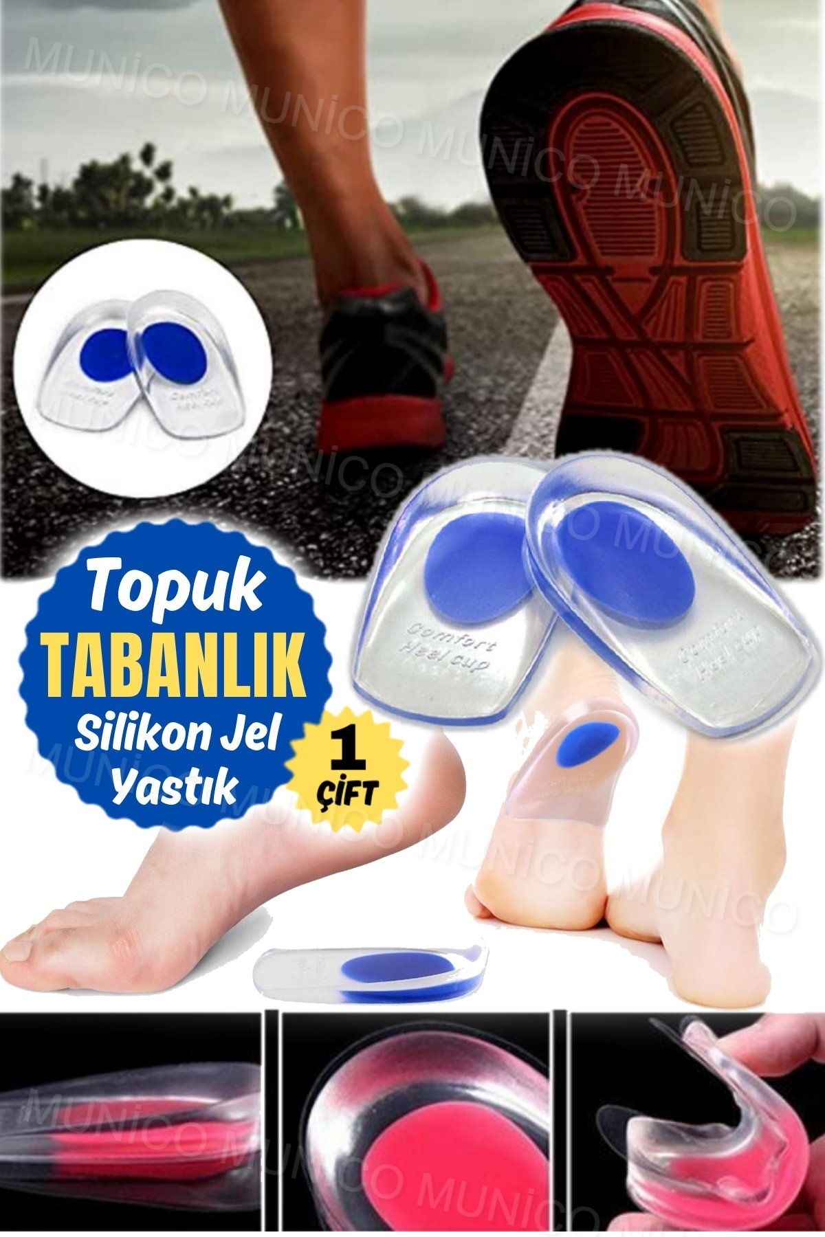 AboutThePerfect Çift Ayak Ortopedik Topuk Pedleri, Rahatlık ve Destek Sağlar