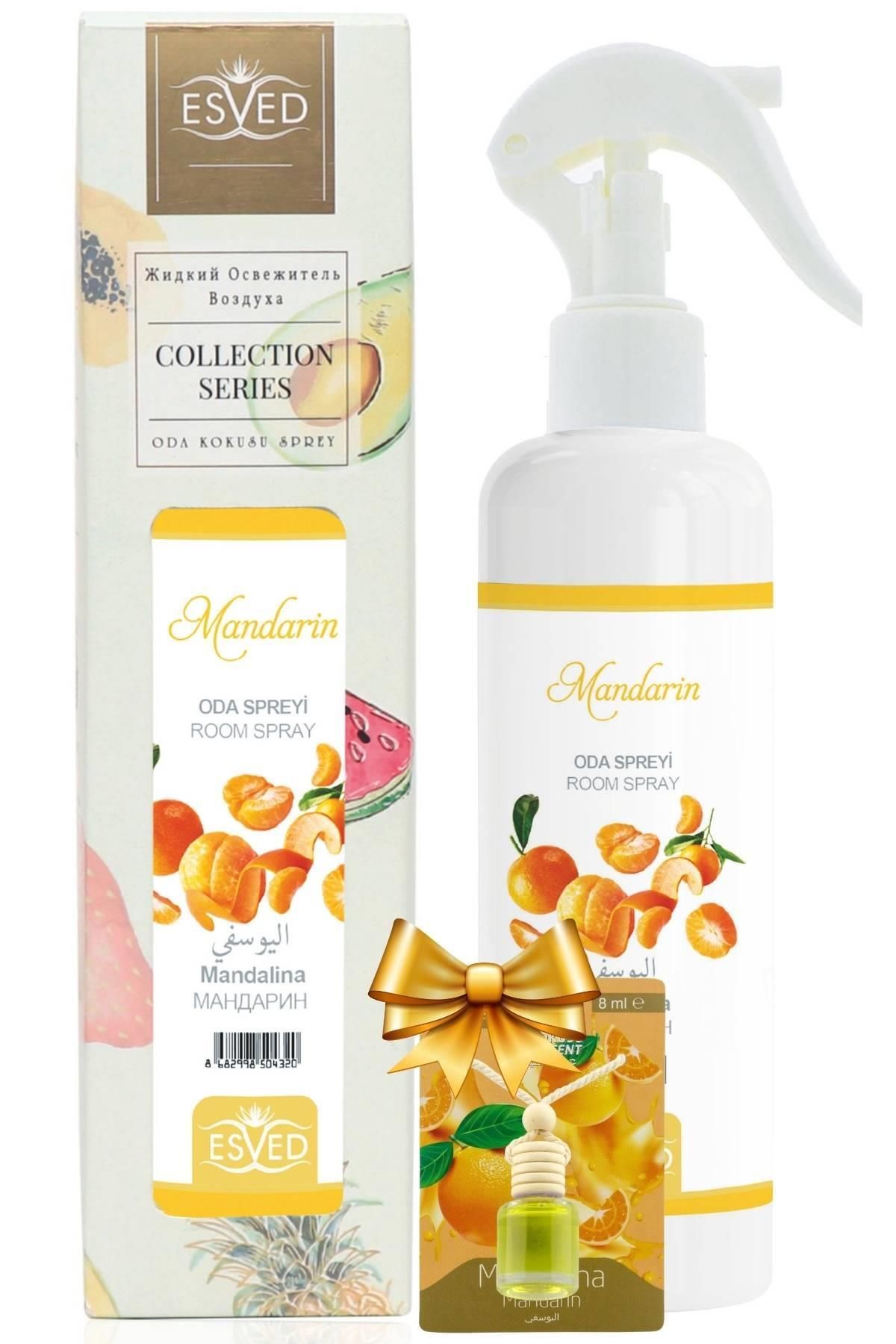 ESVED Mandalina Kokusu Sprey 400Ml. Mandalina Kokusu Araba Kokusu 8Ml. Hediyeli