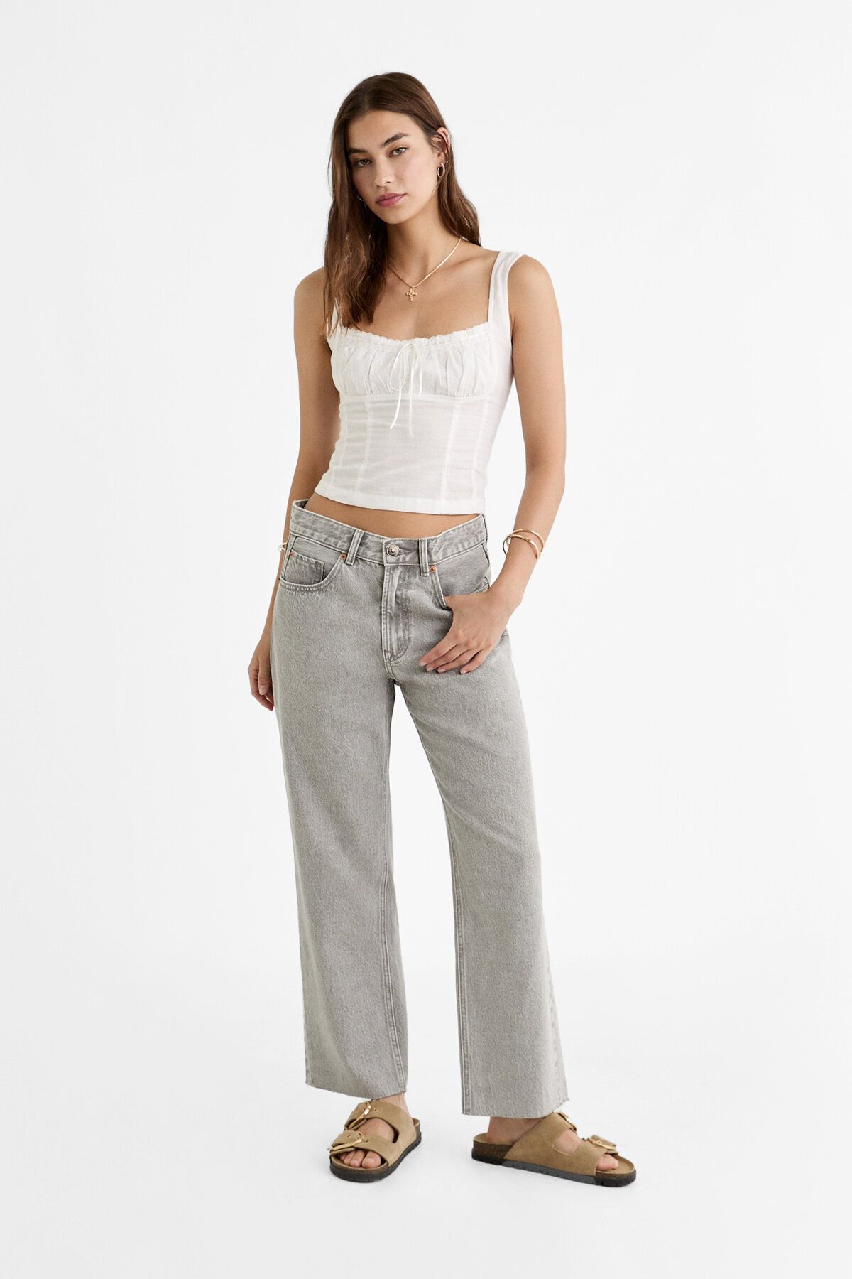 Stradivarius D96 crop straight fit jean