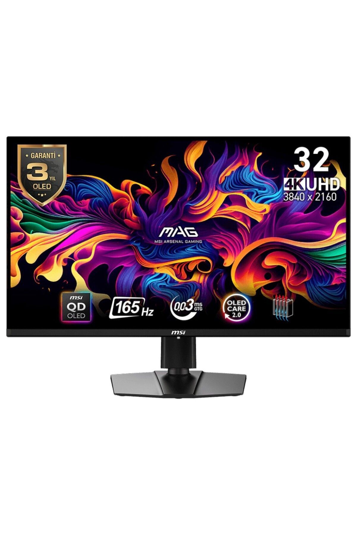 MSI 31.5" Mag 321up Qd-oled 3840x2160 Flat Qd-oled 165hz 0.03ms Gtg Freesync Premıum Pro Gamıng