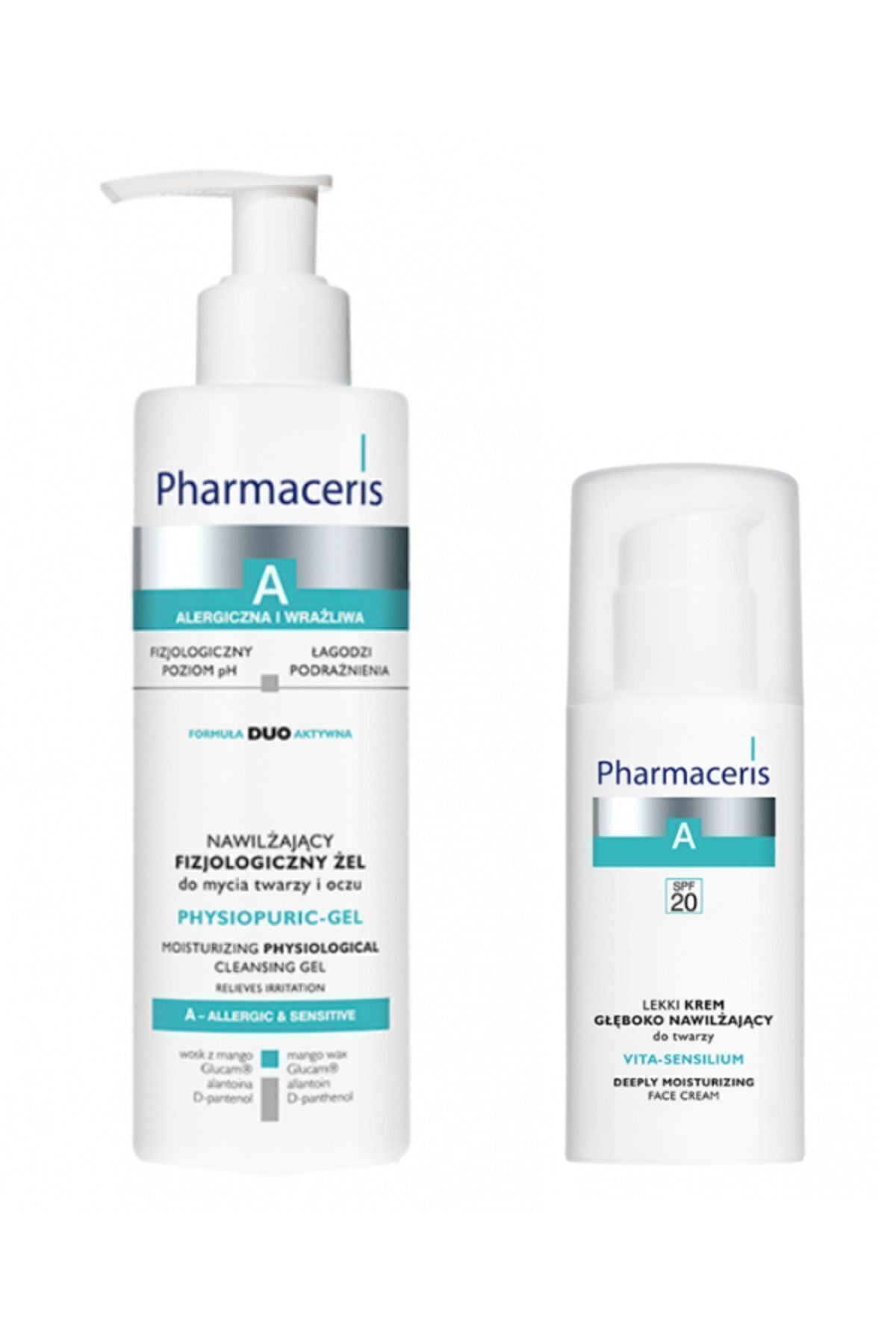 Pharmaceris-Natural Brightening Cleansing Gel and Intense Moisturizing Face Cream Set of 2 Eleg.3129 1