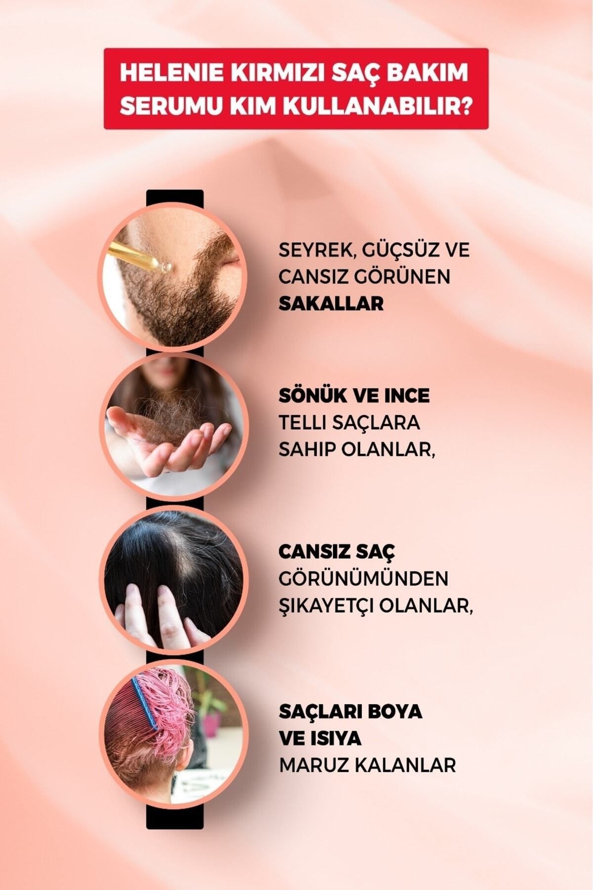 HELENİE Kırmızı Saç Ve Sakal Çıkartıcı Bakım Serumu 50 Ml-3