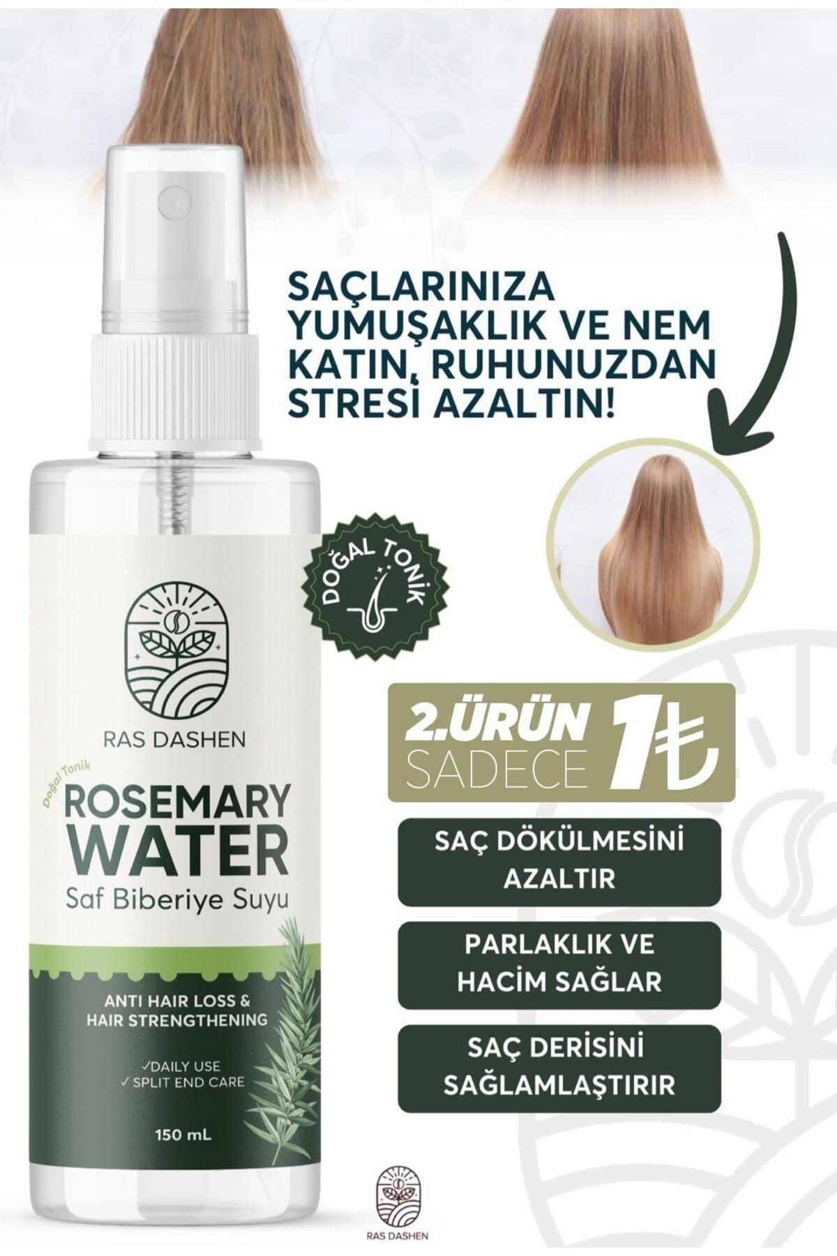 RAS DASHEN Biberiye Suyu Dökülme Karşıtı Ve Saç Uzamasını Destekleyici Saç Toniği %100 Doğal Ve Saf 150 Ml1