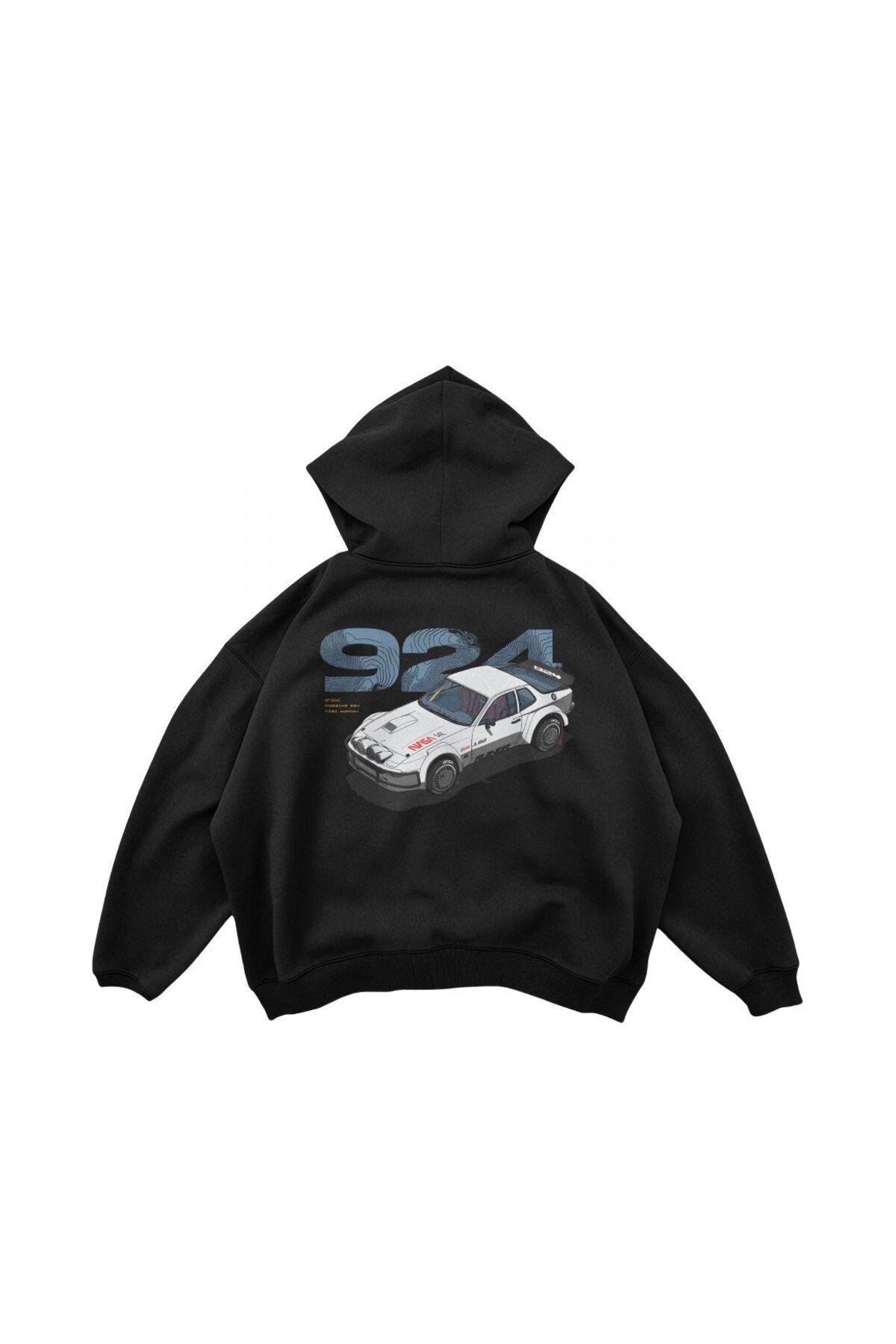 SVART WEAR-Hanorac supradimensionat cu glugă, cu glugă, cu imprimeu Porsche 924 Nasa Edition 1