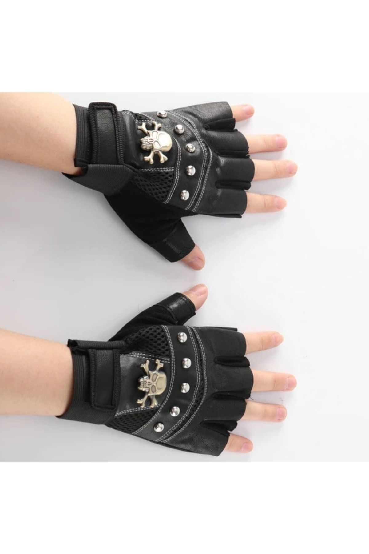 Algitsin O L A-Fingerless Gloves+Multifunctional+Faux Leather+Unisex+Slim Fit Mold. 1