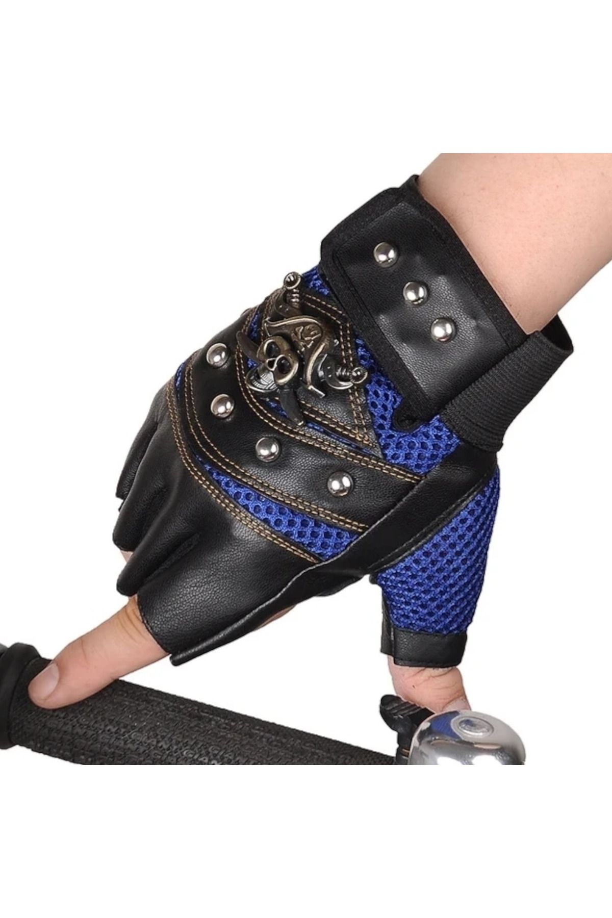 Algitsin O L A-Fingerless Gloves+Multifunctional+Faux Leather+Unisex+Slim Fit Mold. 2