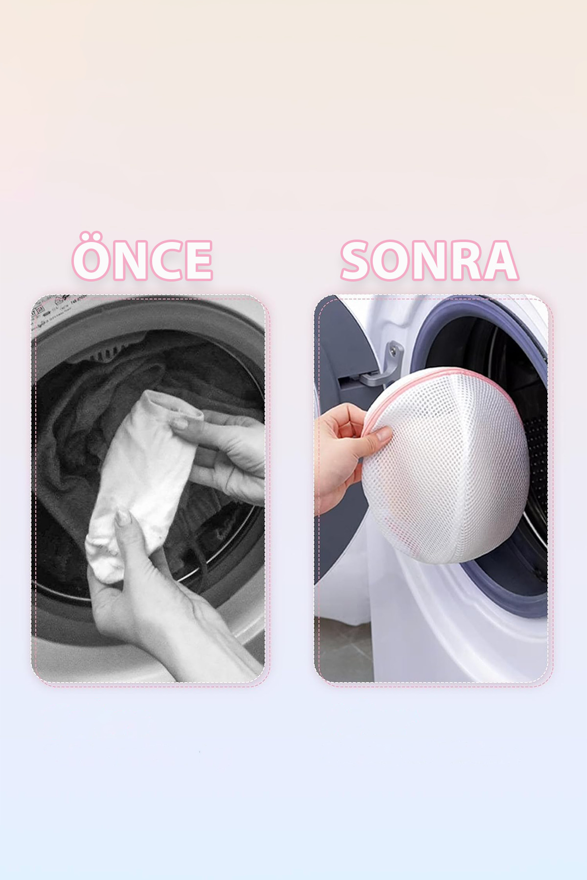 Mikasso Sütyen Yıkama Filesi 2 Adet Korumalı Sütyen Yıkama Torbası Iç Çamaşırı Yıkama Topu Mandal TR fotoğrafı 7 (önizleme)