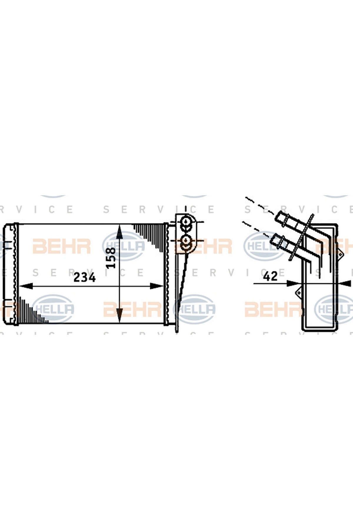 BEHR KALORİFER RADYATÖRÜ CLIO II 00-SYMBOL II 08- (234x158x42) 540133