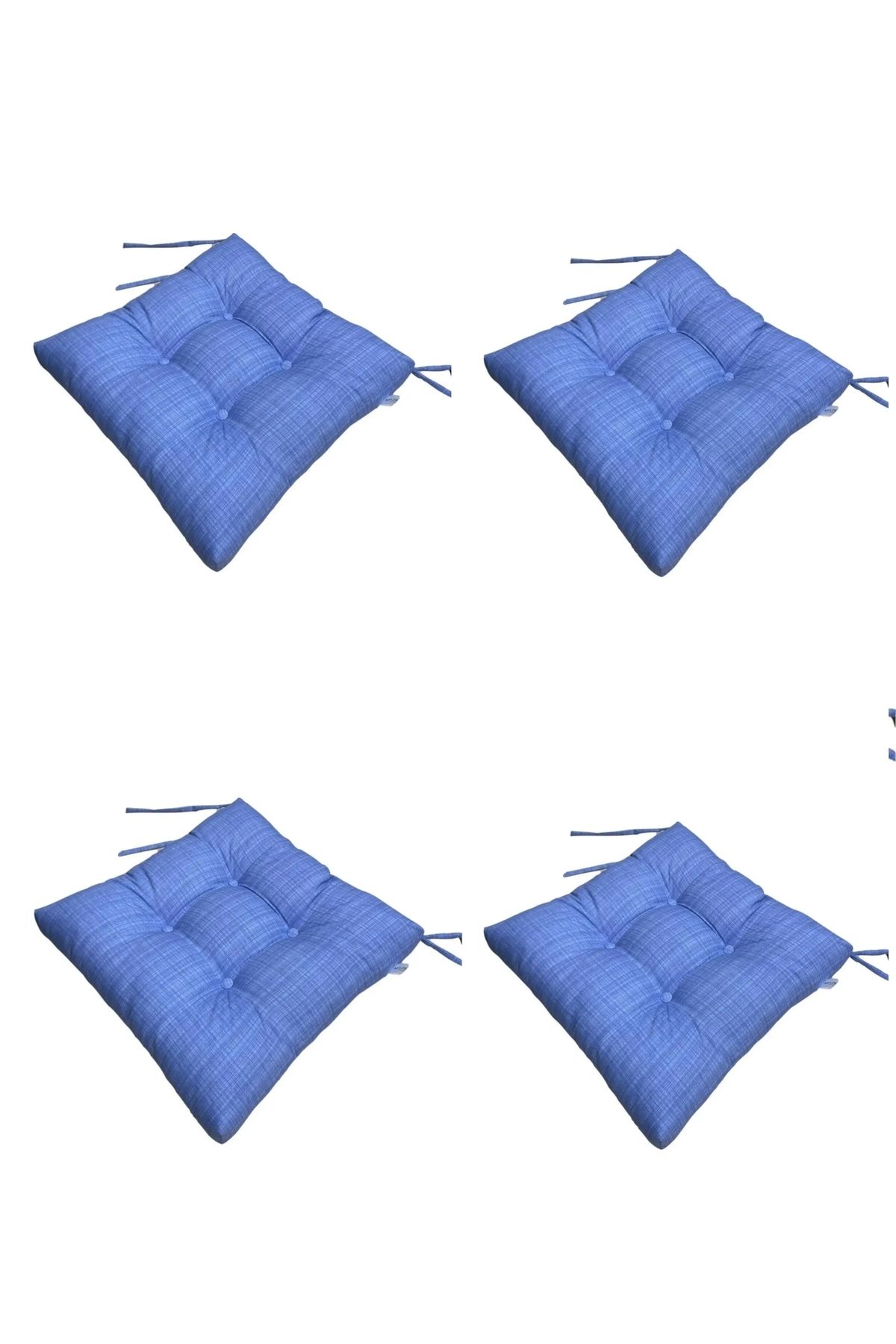 Express Çiçekçilik 4 ADET DEKORATİF KALİTELİ BAĞCIKLI MAVİ SANDALYE MİNDERİ 40*40