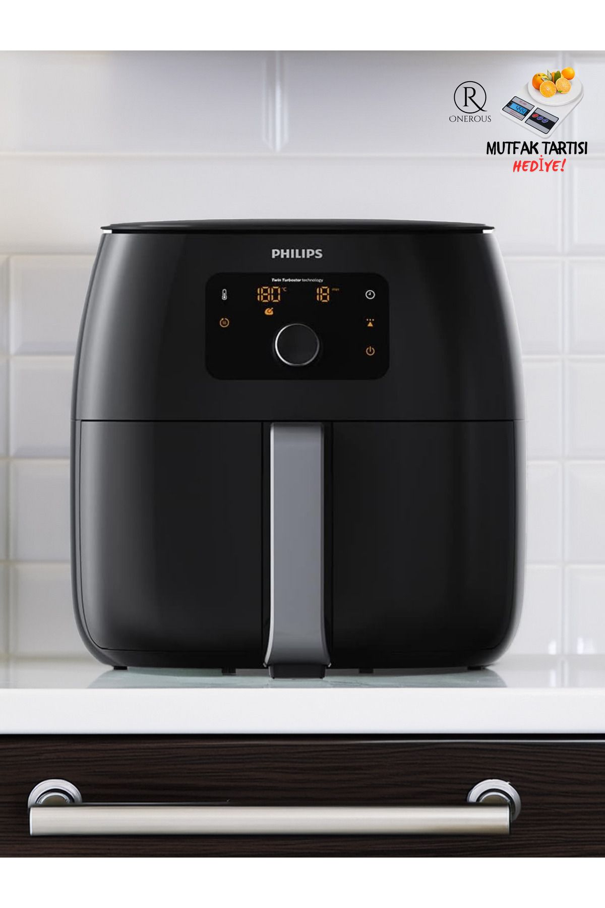 Philips Airfryer Xxl Fritöz 7,3 Lt Geniş Hacim Airfrey, Dijital Ekranlı | Fat Removal & Rapid Air Teknoloji