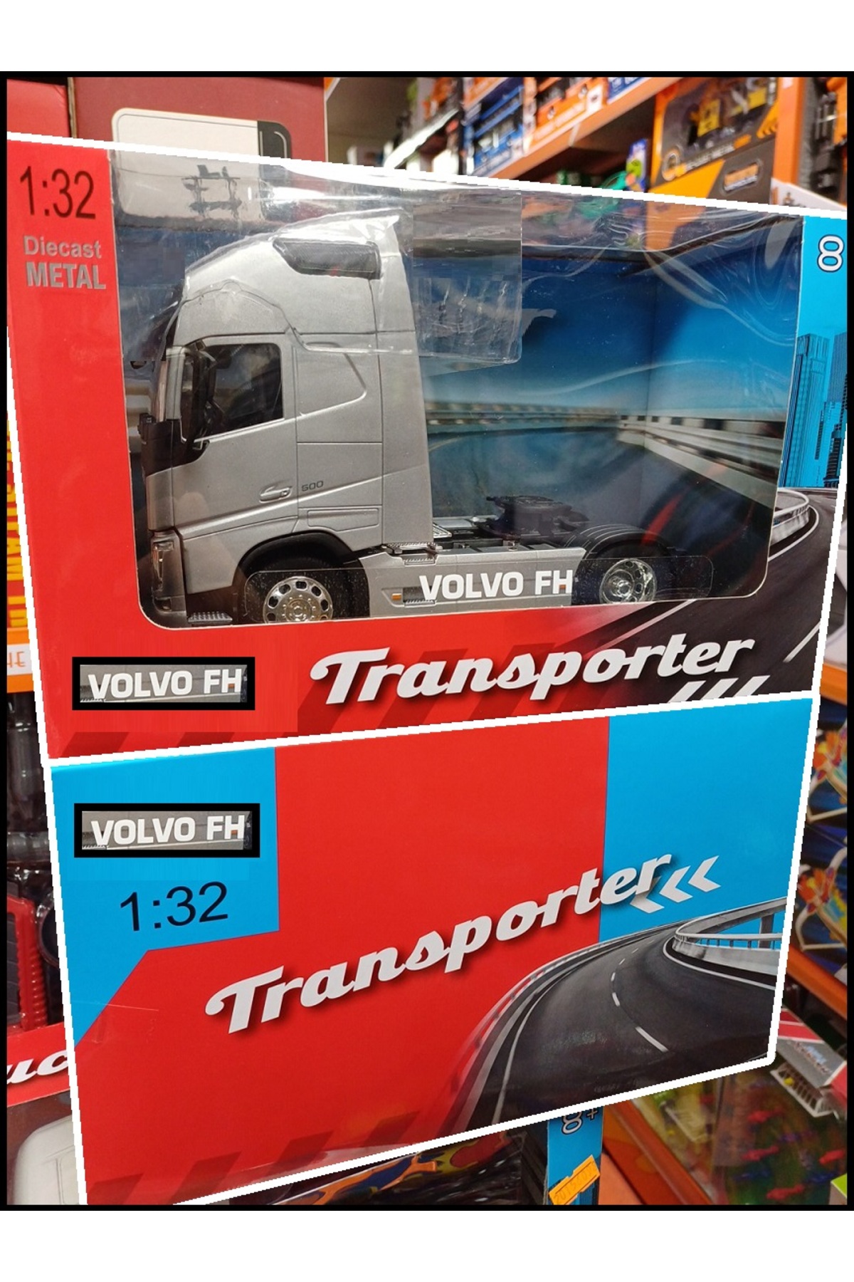 OYUNCAKSAHİLİ VOLVO FH METAL TIR KAFASI KONTEYNER TAŞIYICI 18x11CM