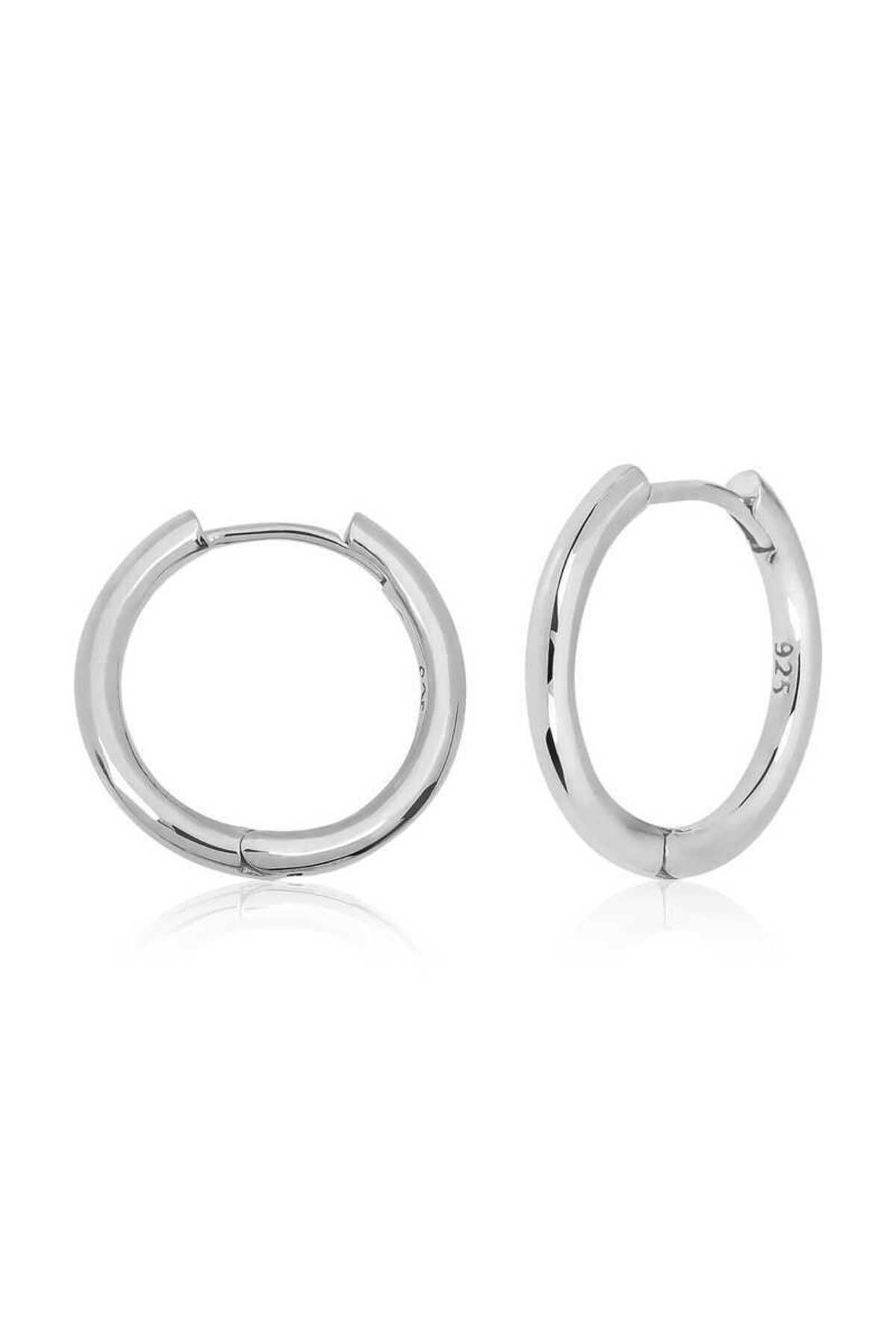 musellife 925 Ayar Gümüş Halka Kadın Küpe (T6504) (491491)
